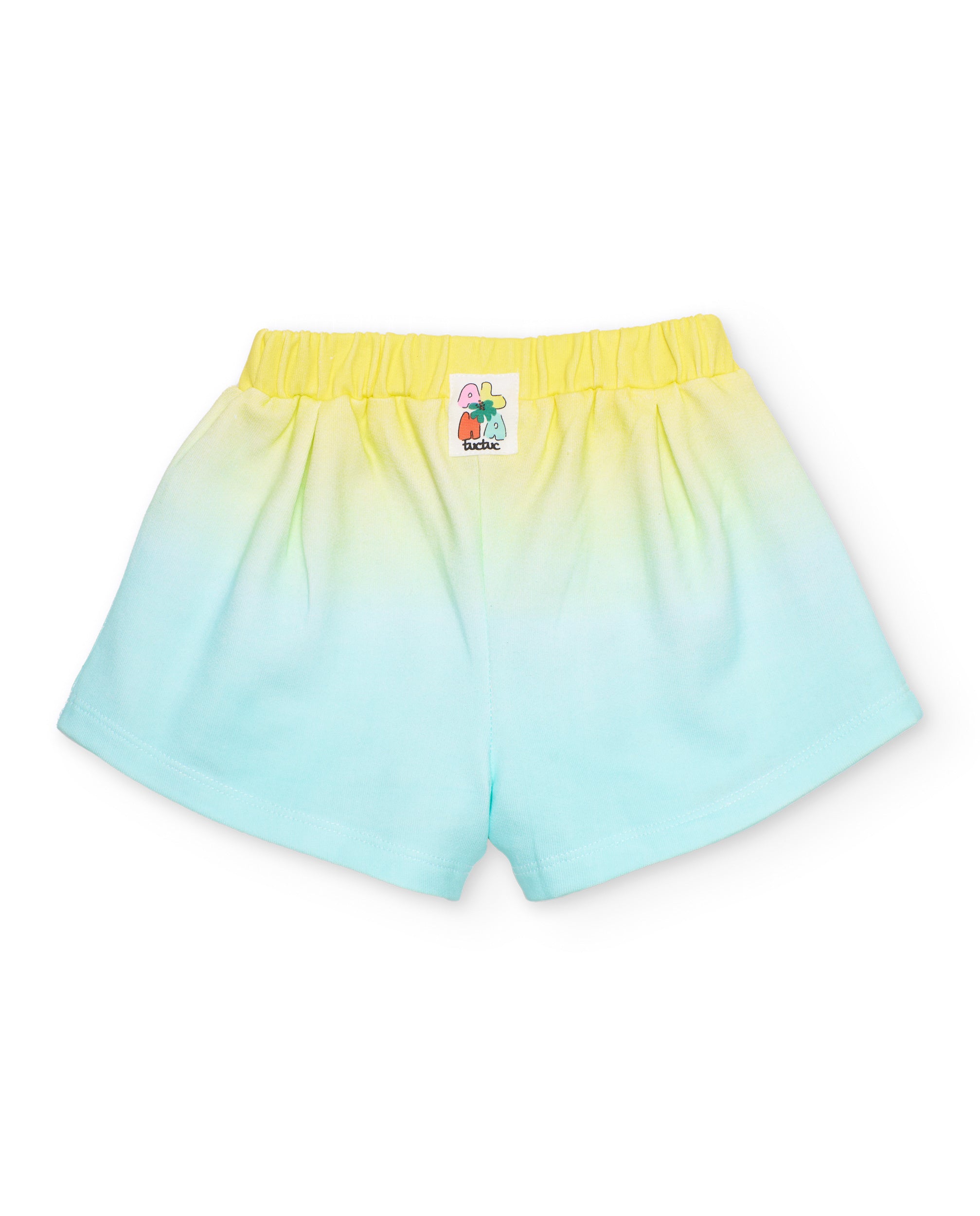 Short de niña de punto y flor estampada