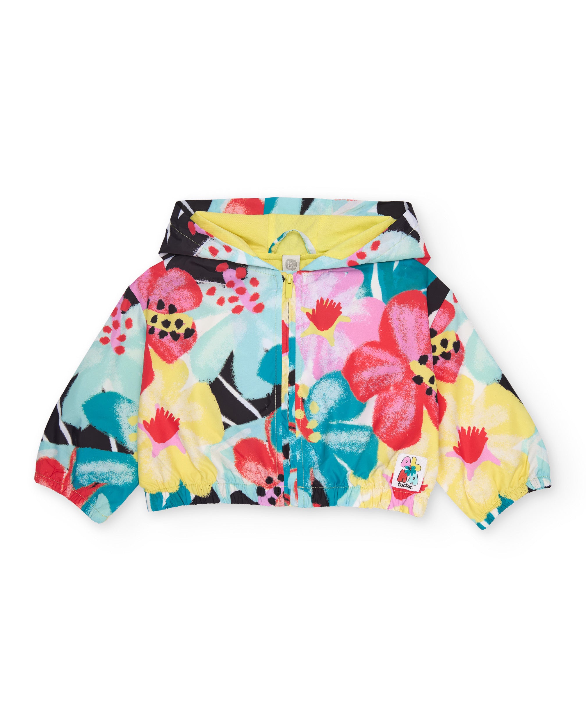 Chaqueta de niña de plana y estampado floral