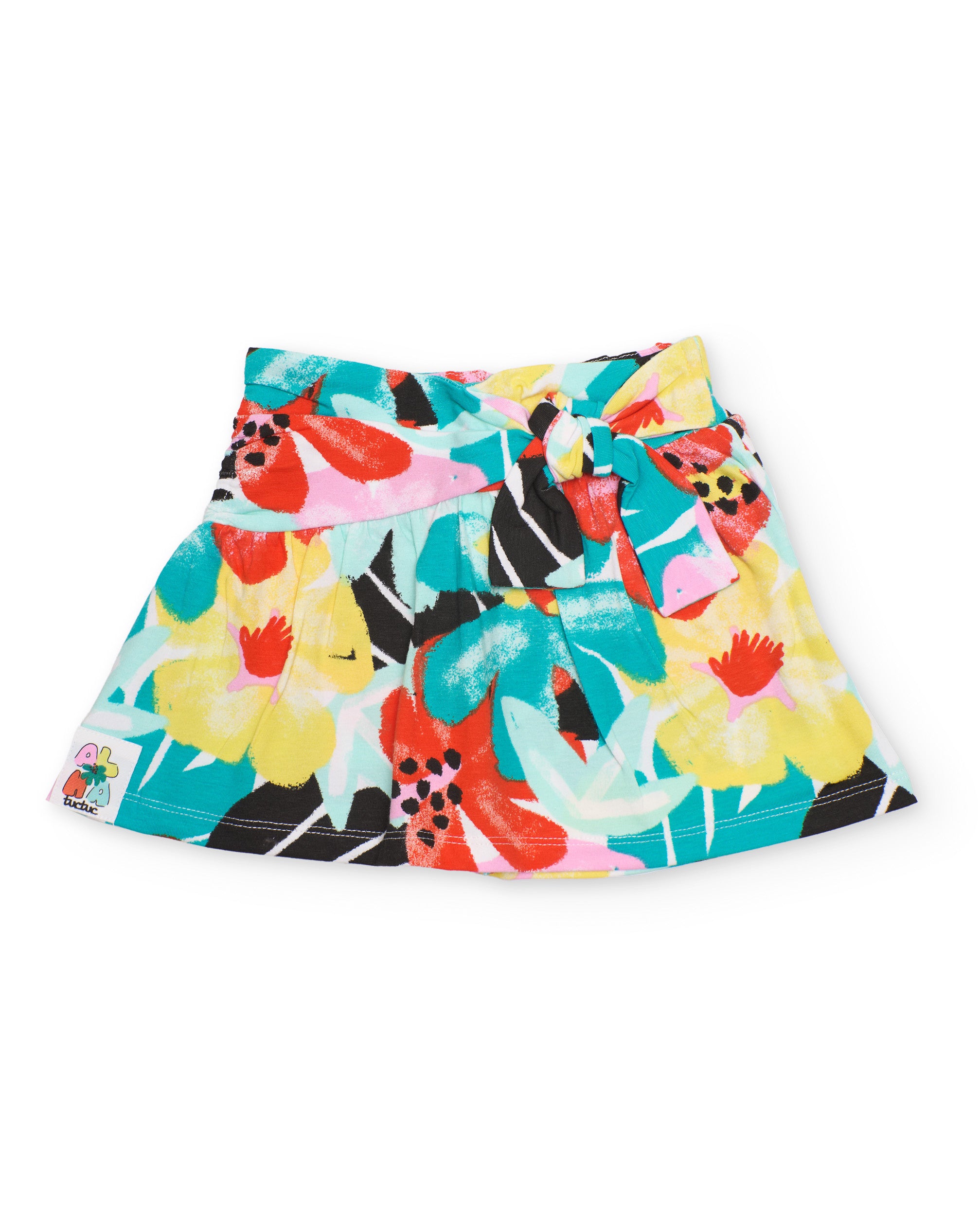 Short de niña de punto con lazo decorativo