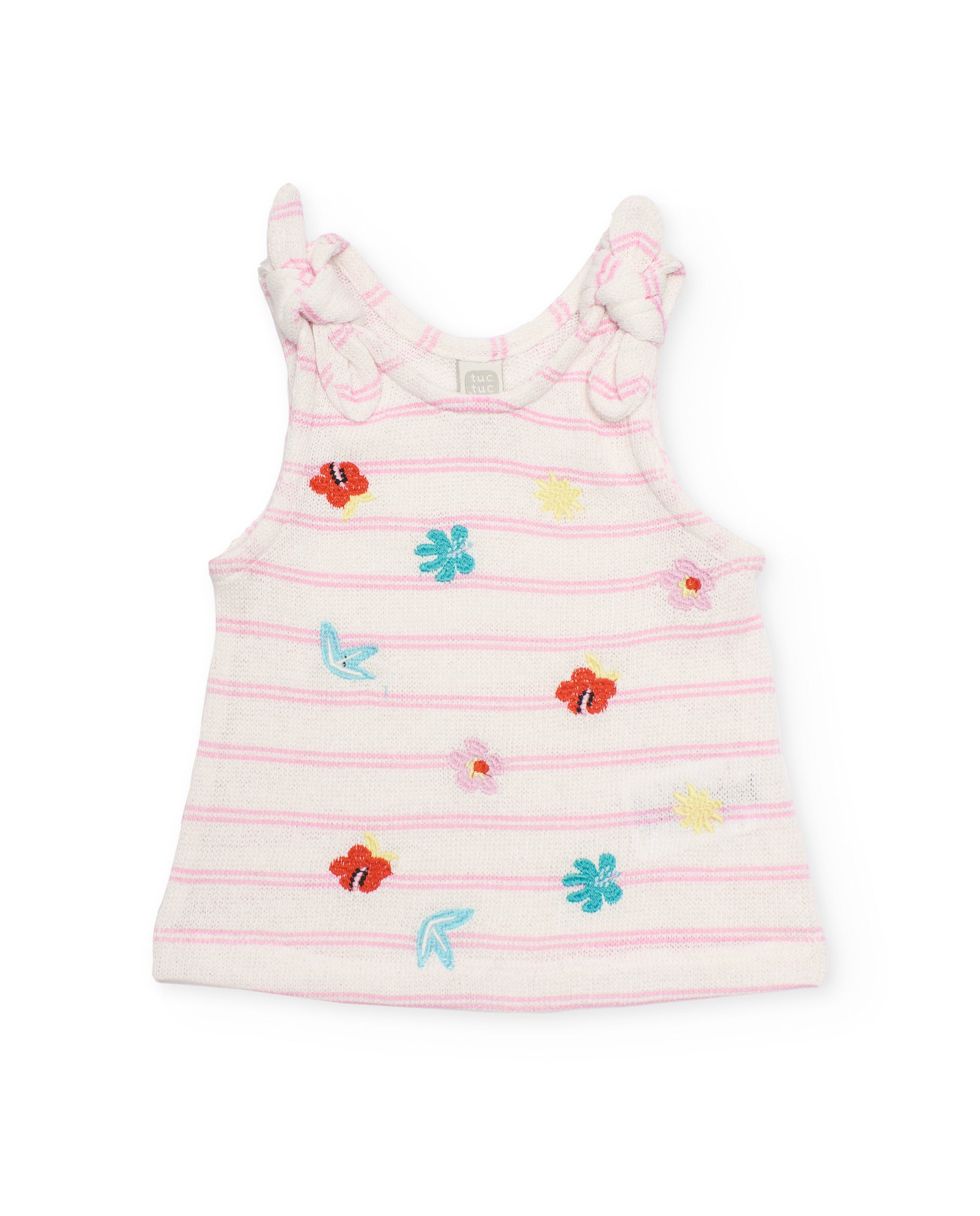 Camiseta de niña de tricot y detalles bordados