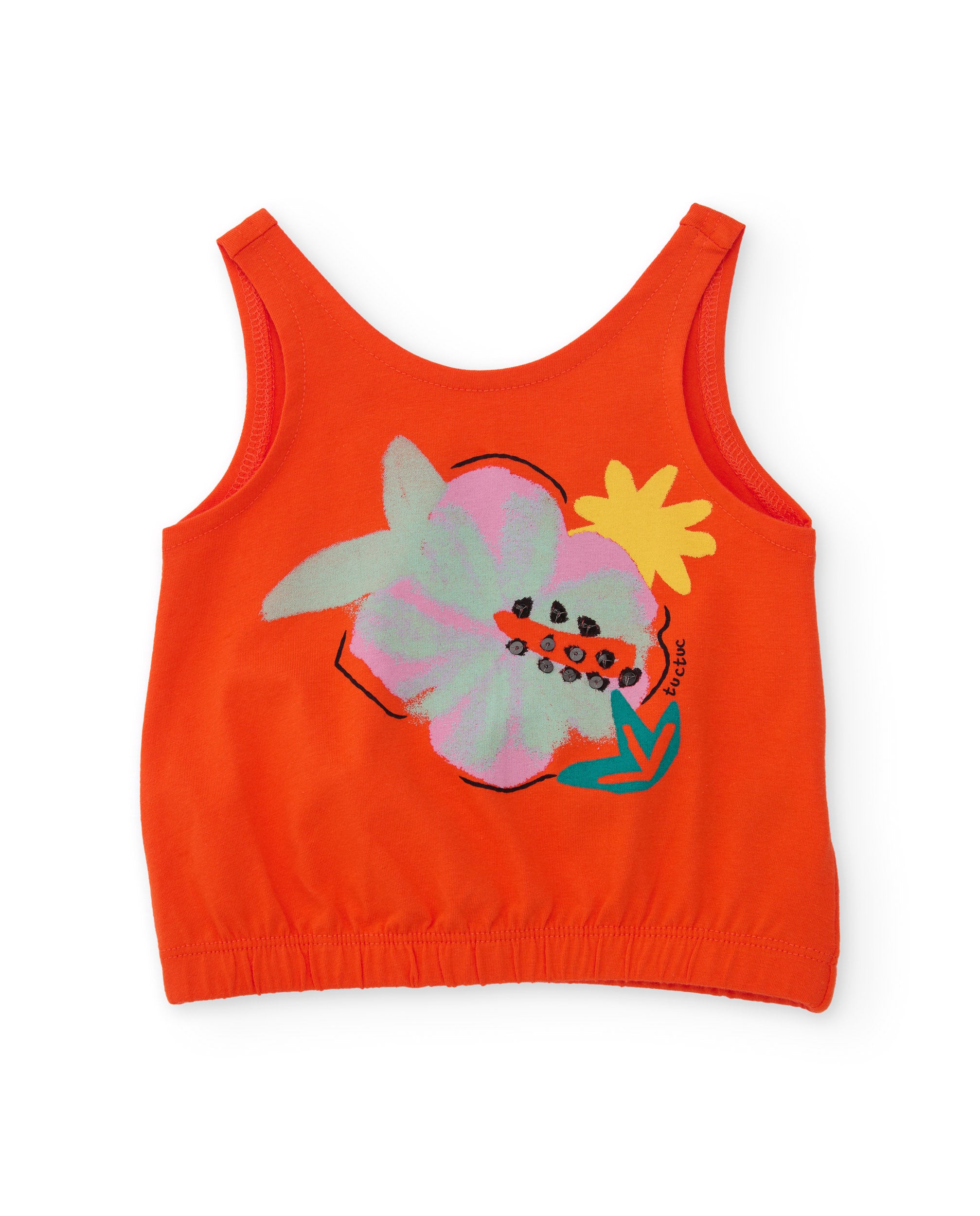 Camiseta de niña de punto y bajo engomado