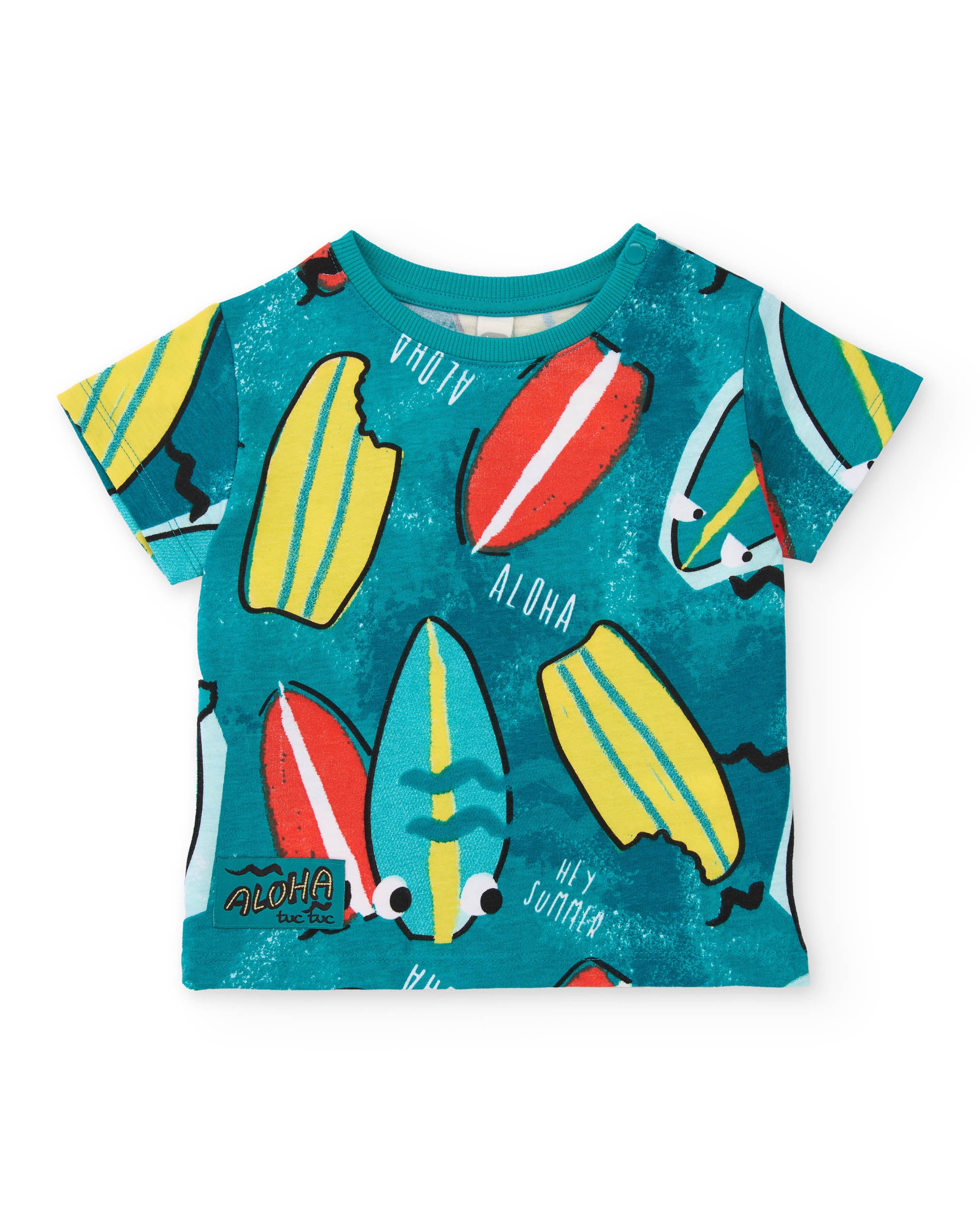 Conjunto de niño de punto y diseño surfero