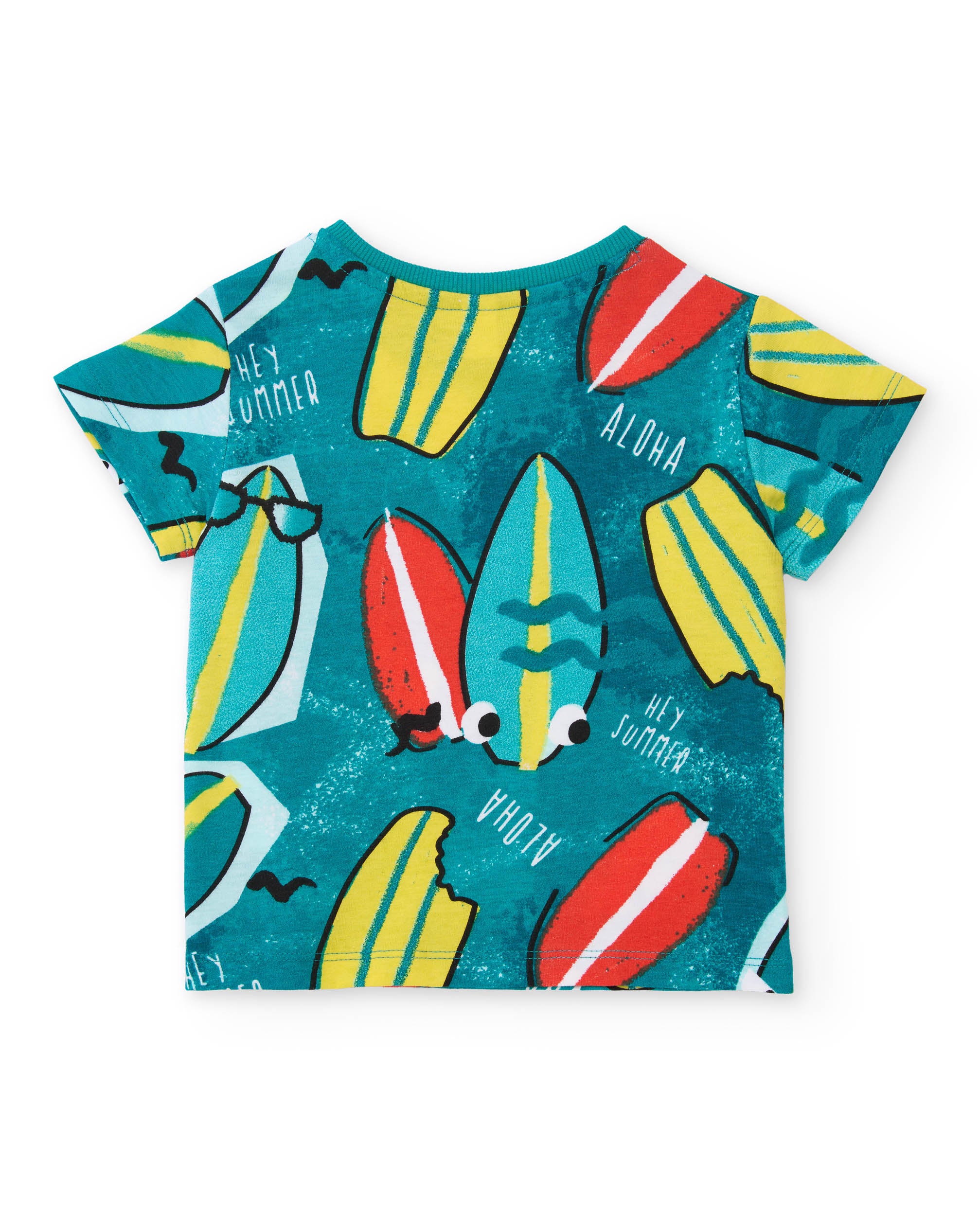 Conjunto de niño de punto y diseño surfero