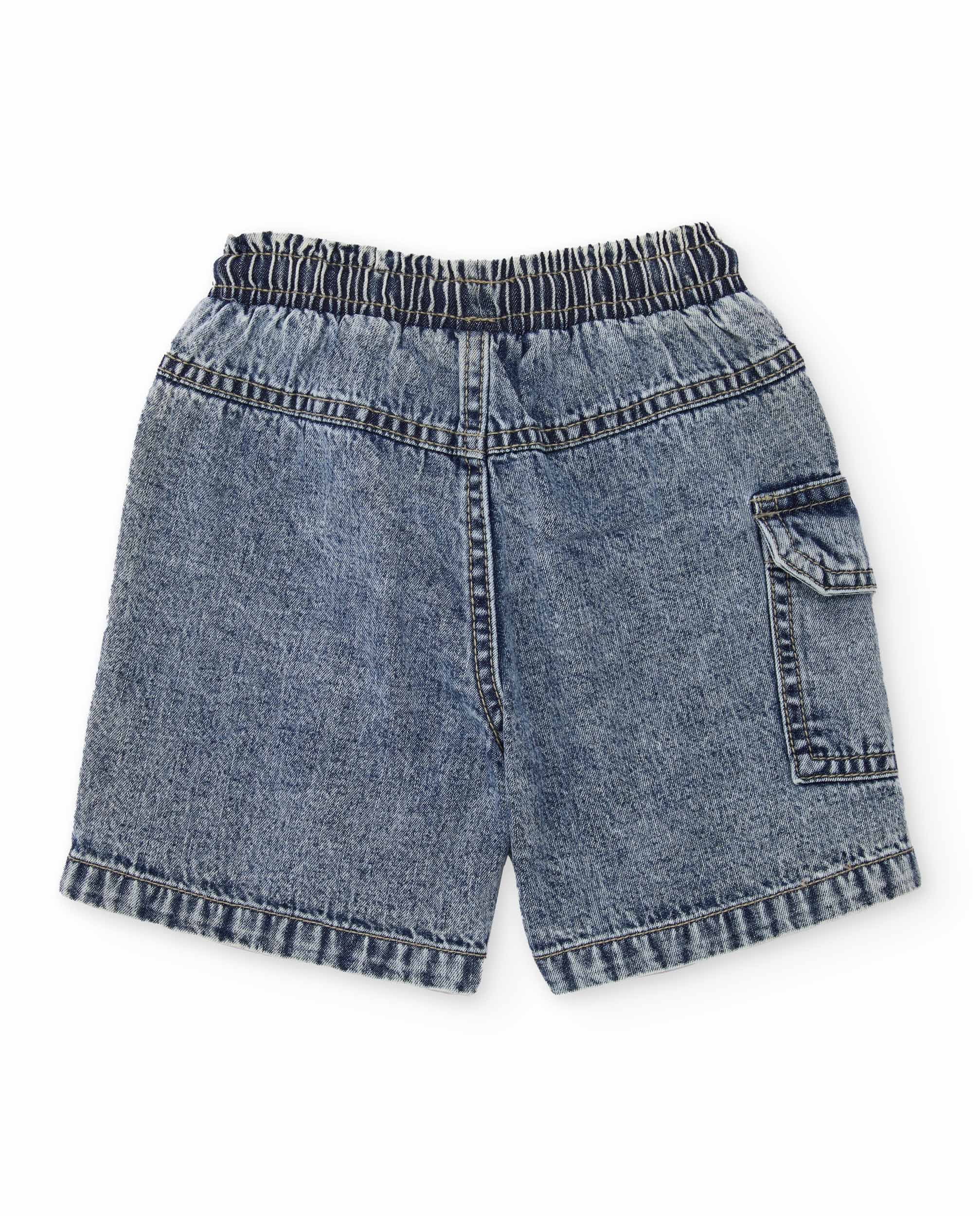 Bermuda de niño de plana en denim