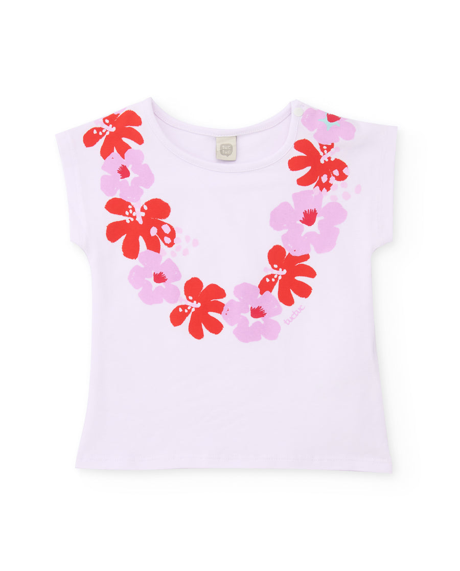 Camiseta de niña de punto y manga corta japonesa