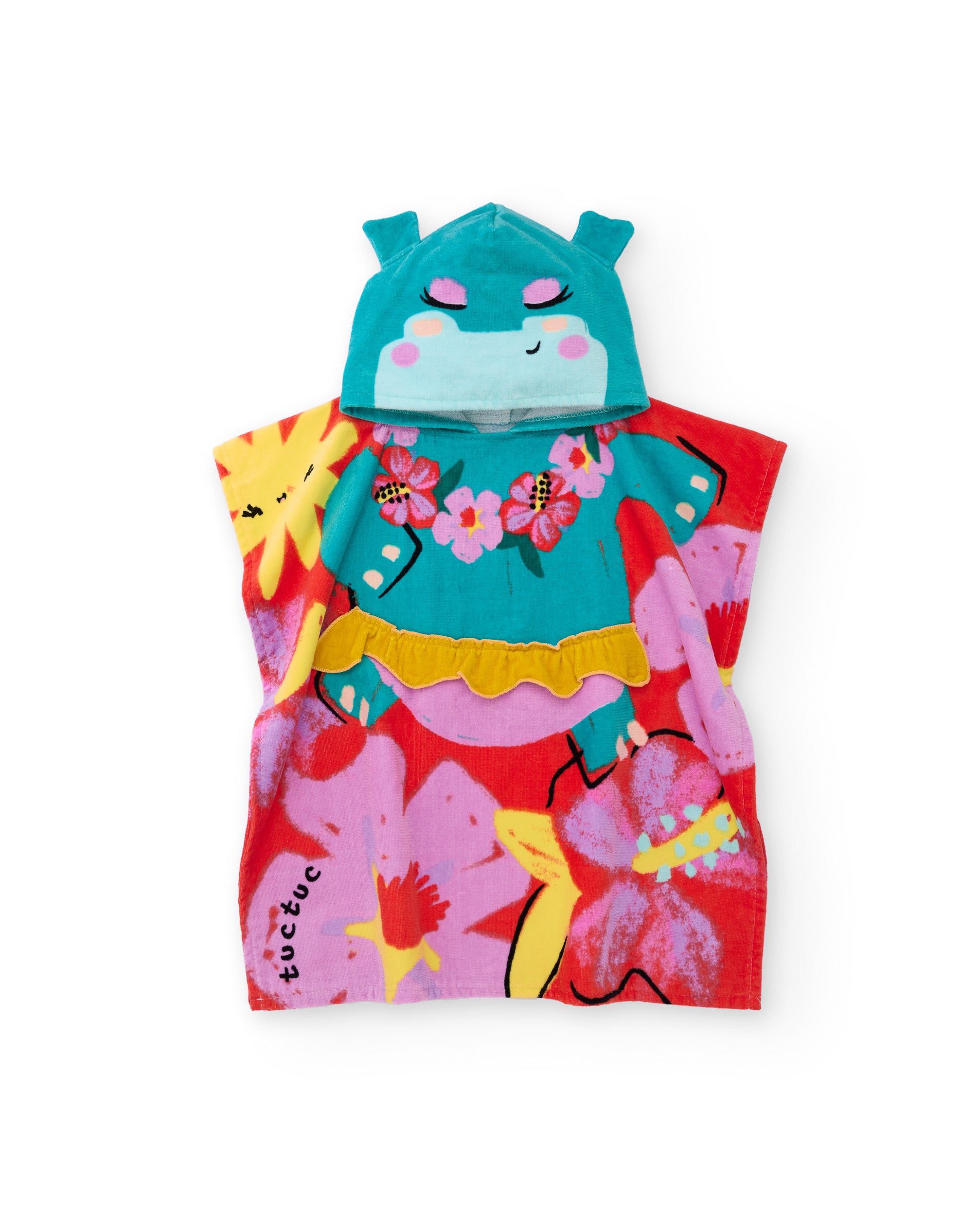 Toalla poncho de niña de punto con capucha
