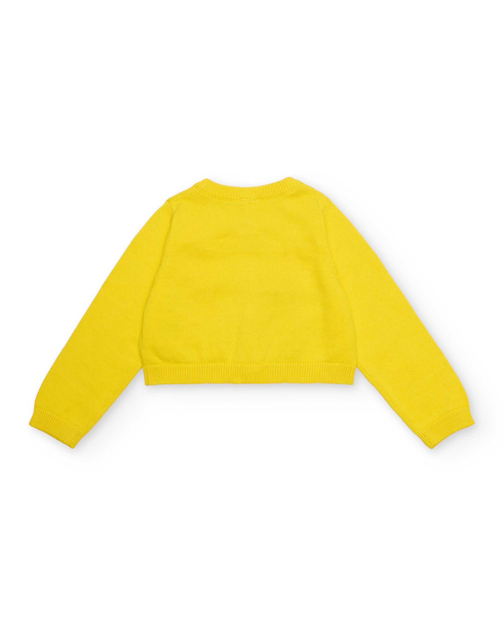 Chaqueta de niña de tricot con estampado floral