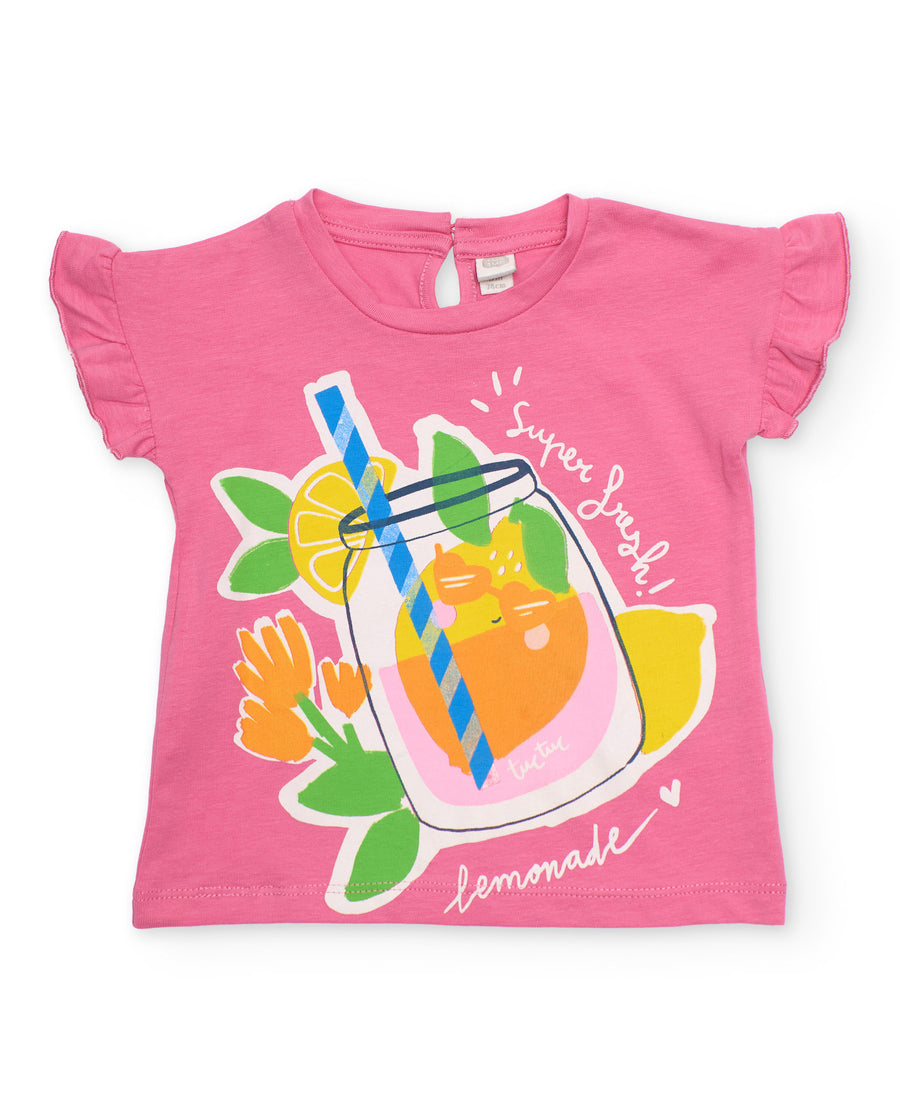 Camiseta de niña de punto con motivo de limonada