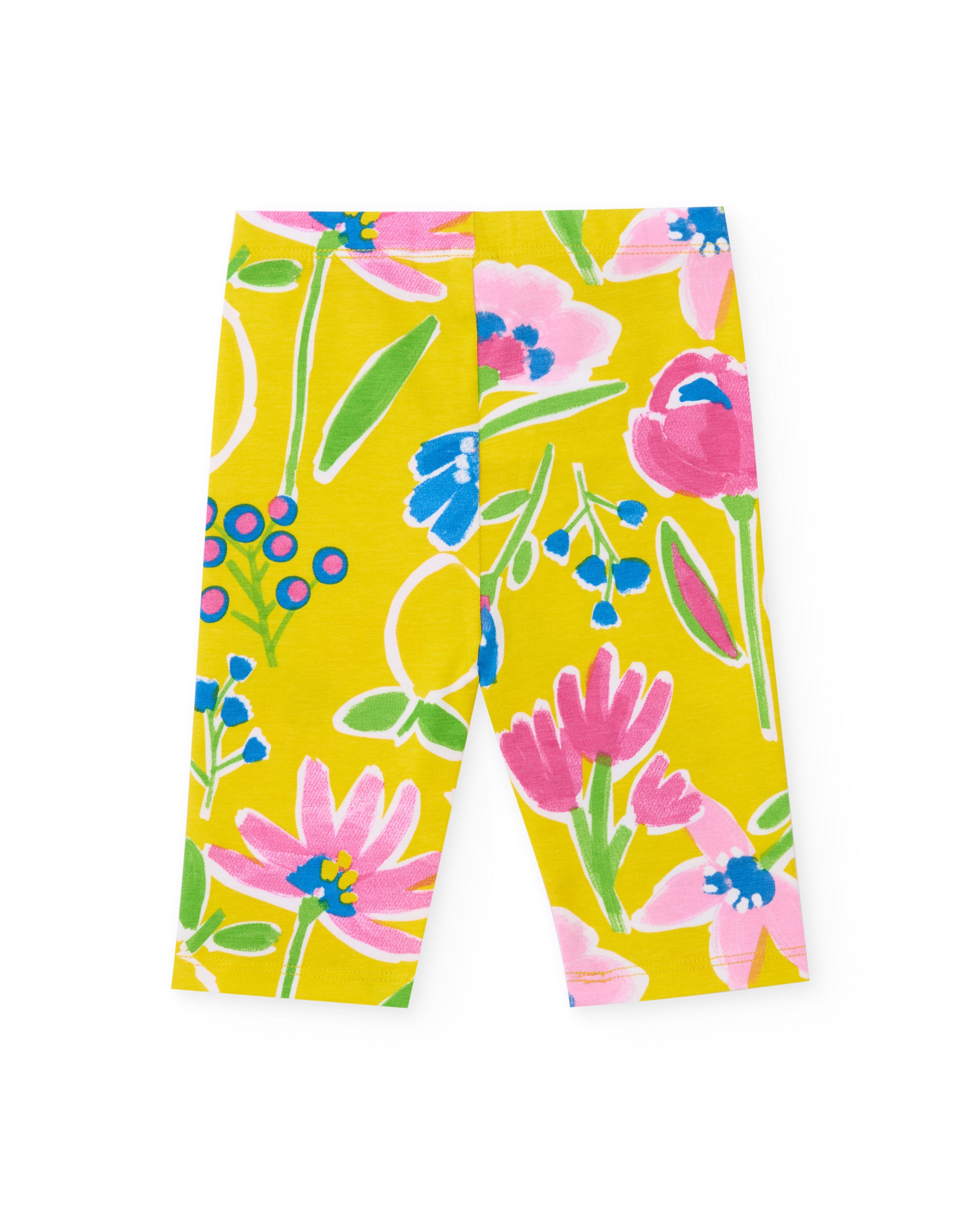 Leggings de niña de punto y estampado floral