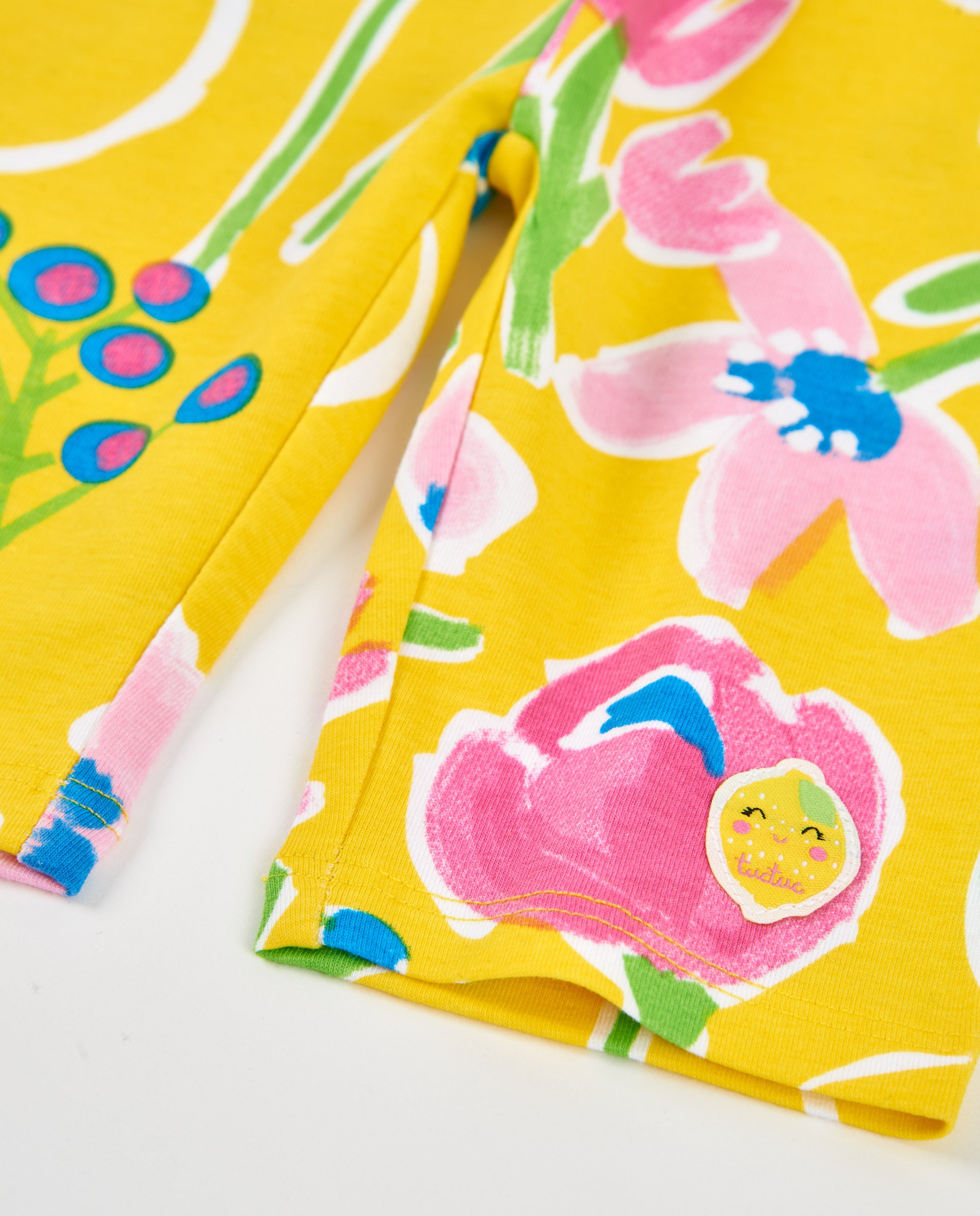 Leggings de niña de punto y estampado floral