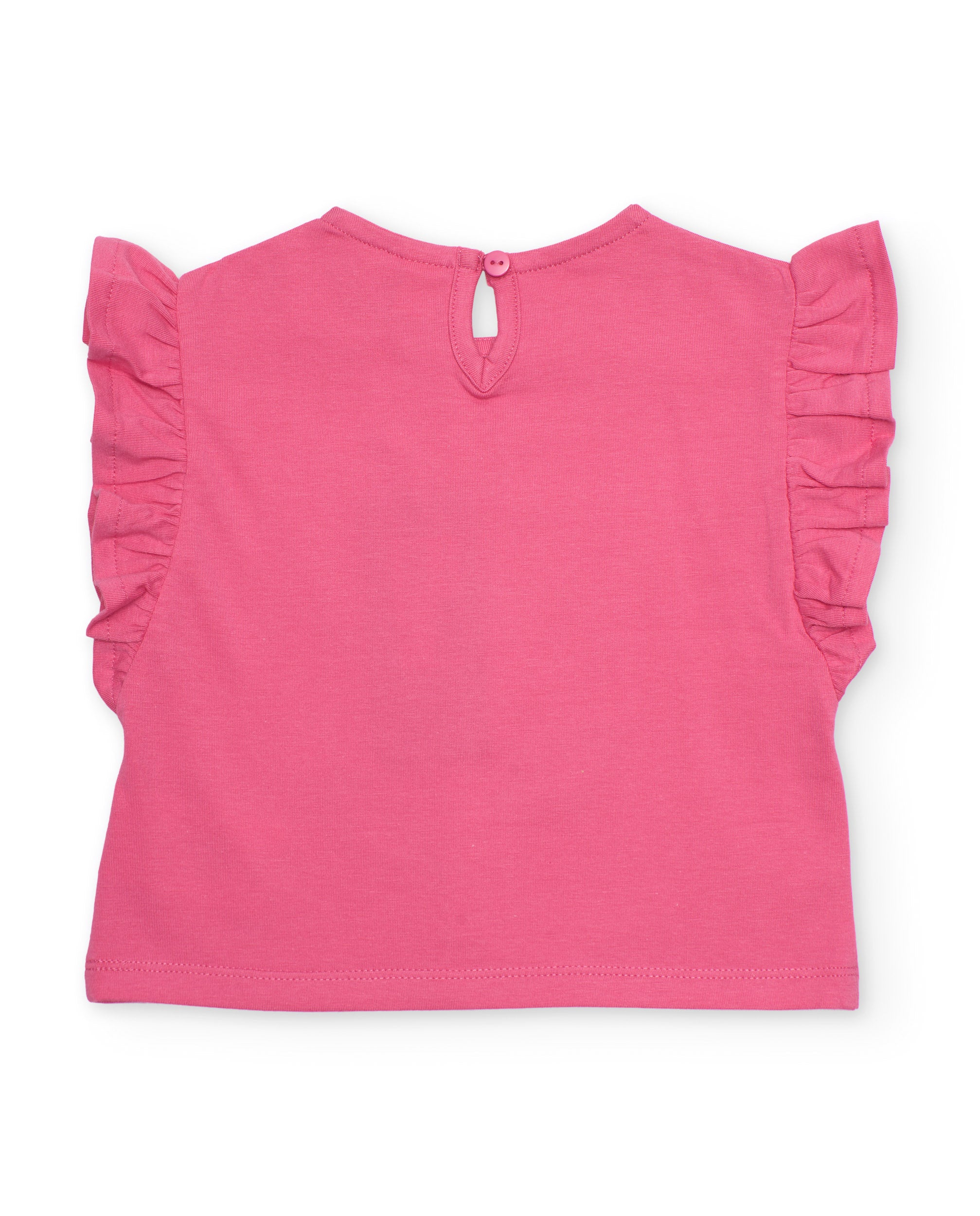 Camiseta de niña de punto y flor en relieve