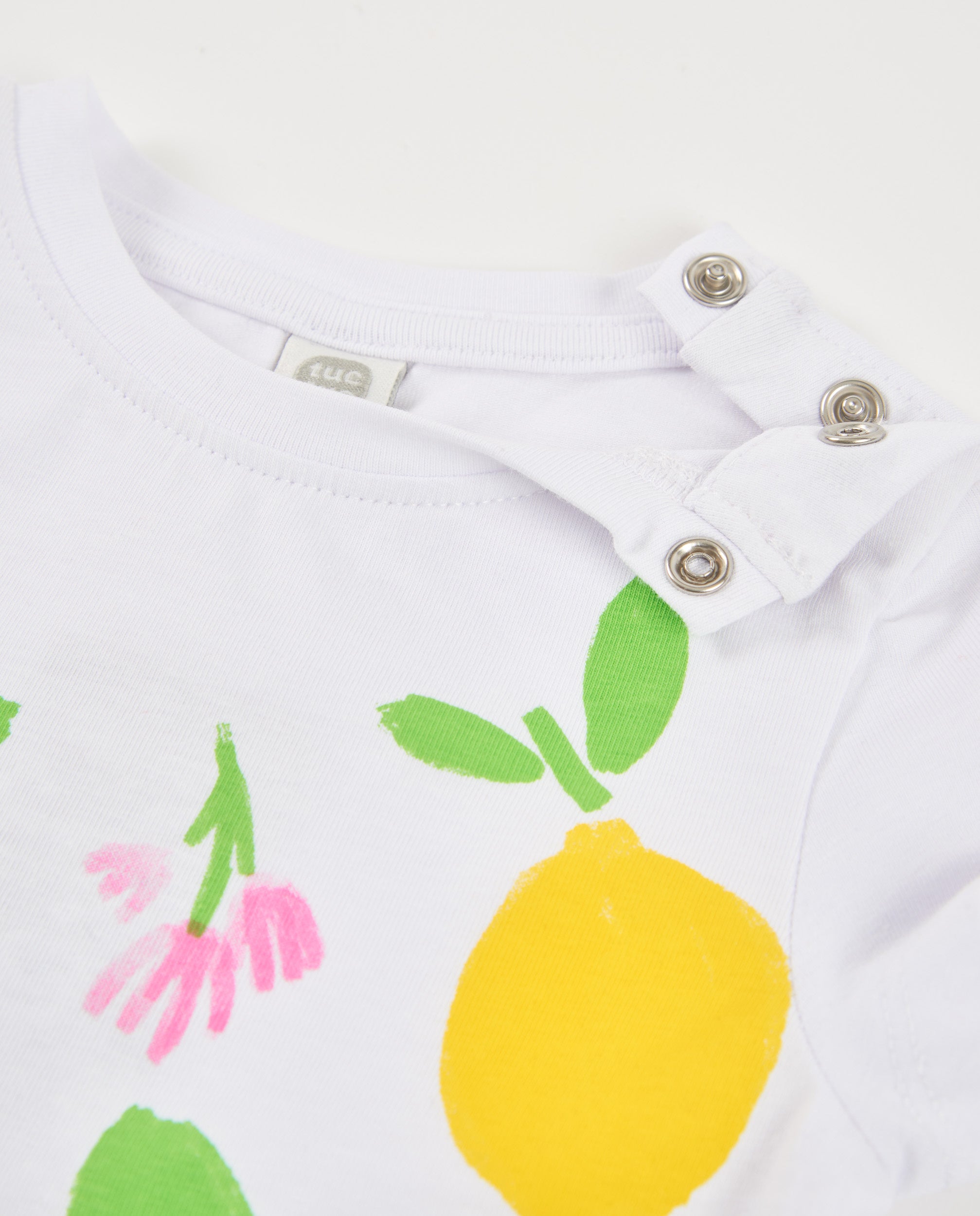 Camiseta de niña de punto con limón texturizado