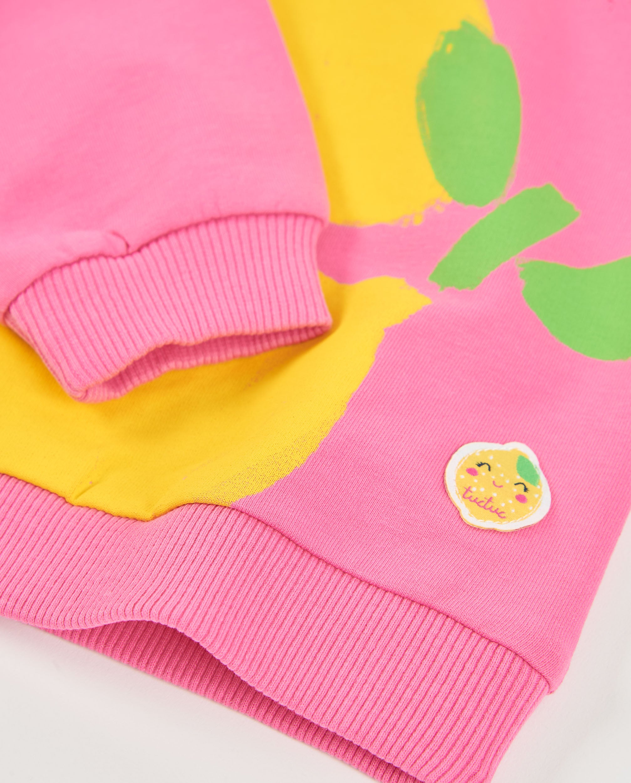 Sudadera de niña de punto con cierre en hombro
