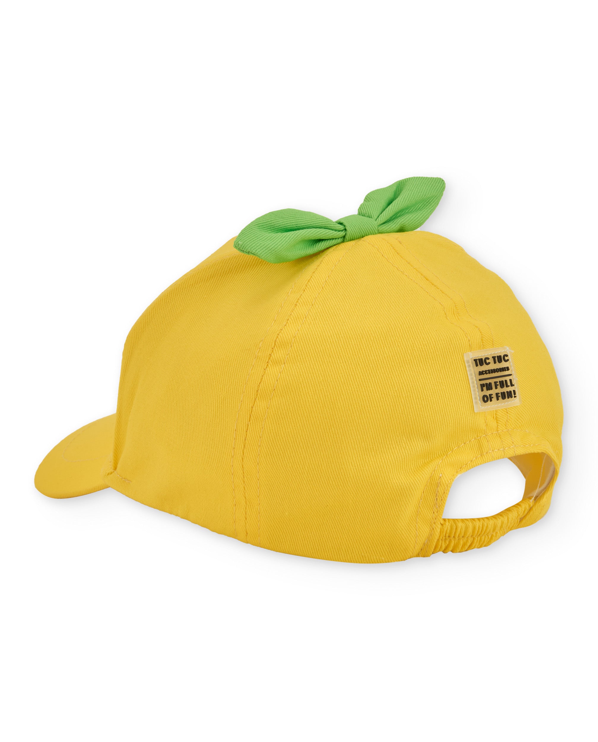 Gorra de niña de plana con hojas decorativas