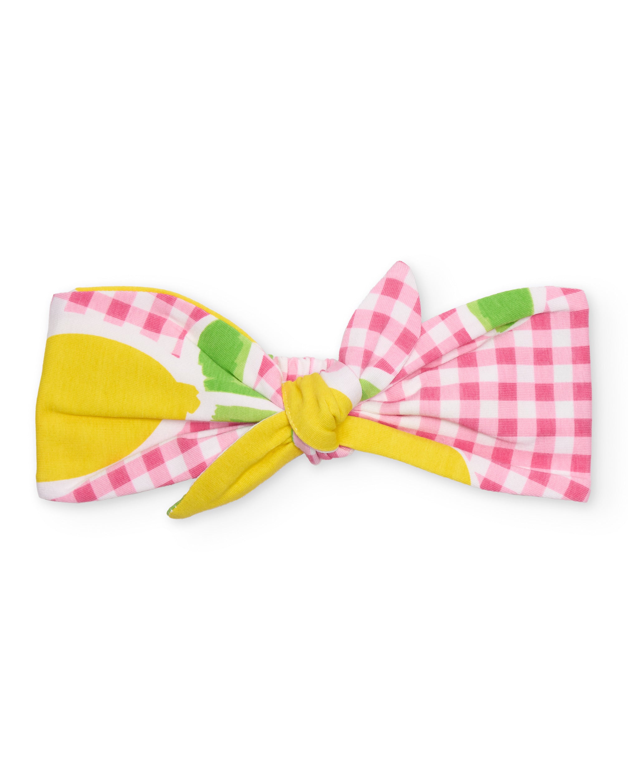 Diadema de niña de punto y estampado vichy
