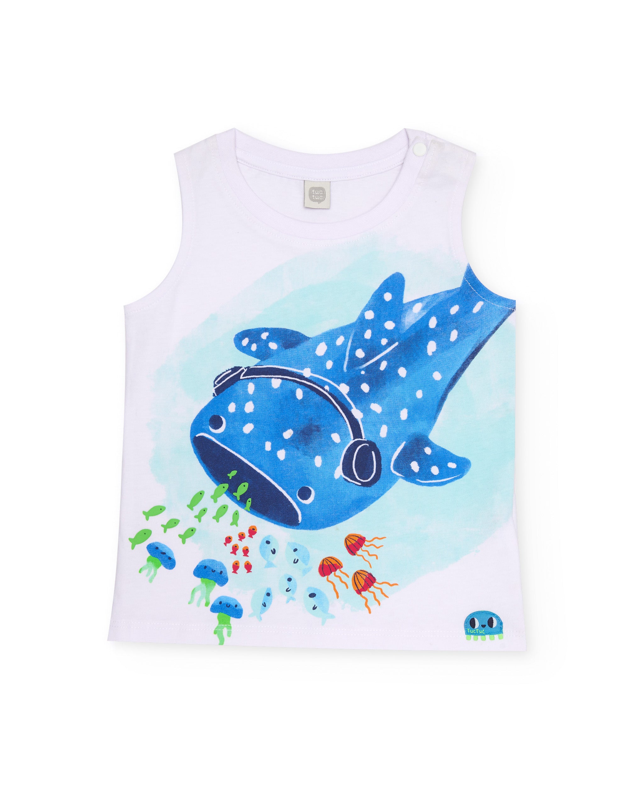 Camiseta de niño de punto con diseño de gran pez