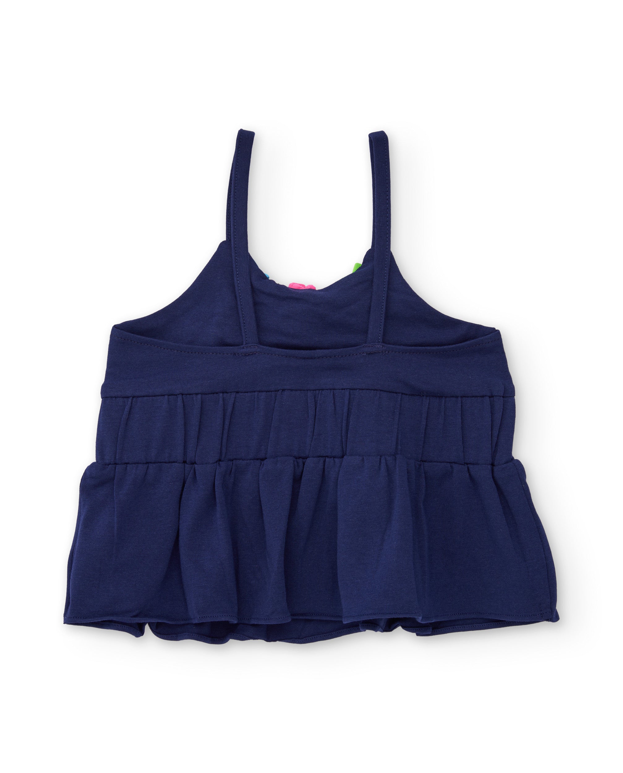 Camiseta de niña de punto con tiras fruncidas