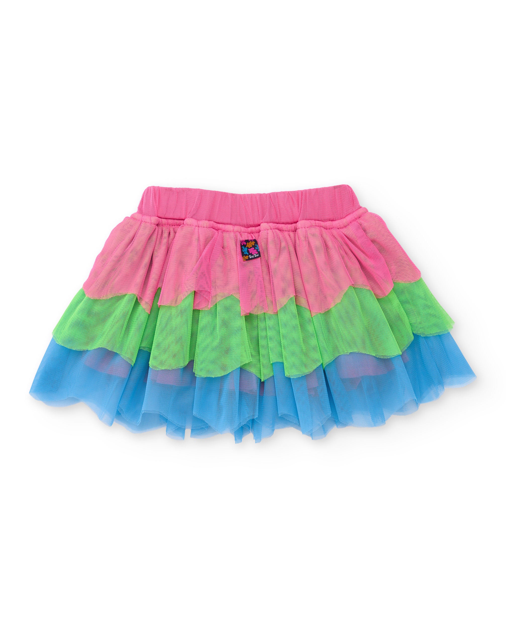 Falda de niña de plana con capas de tul