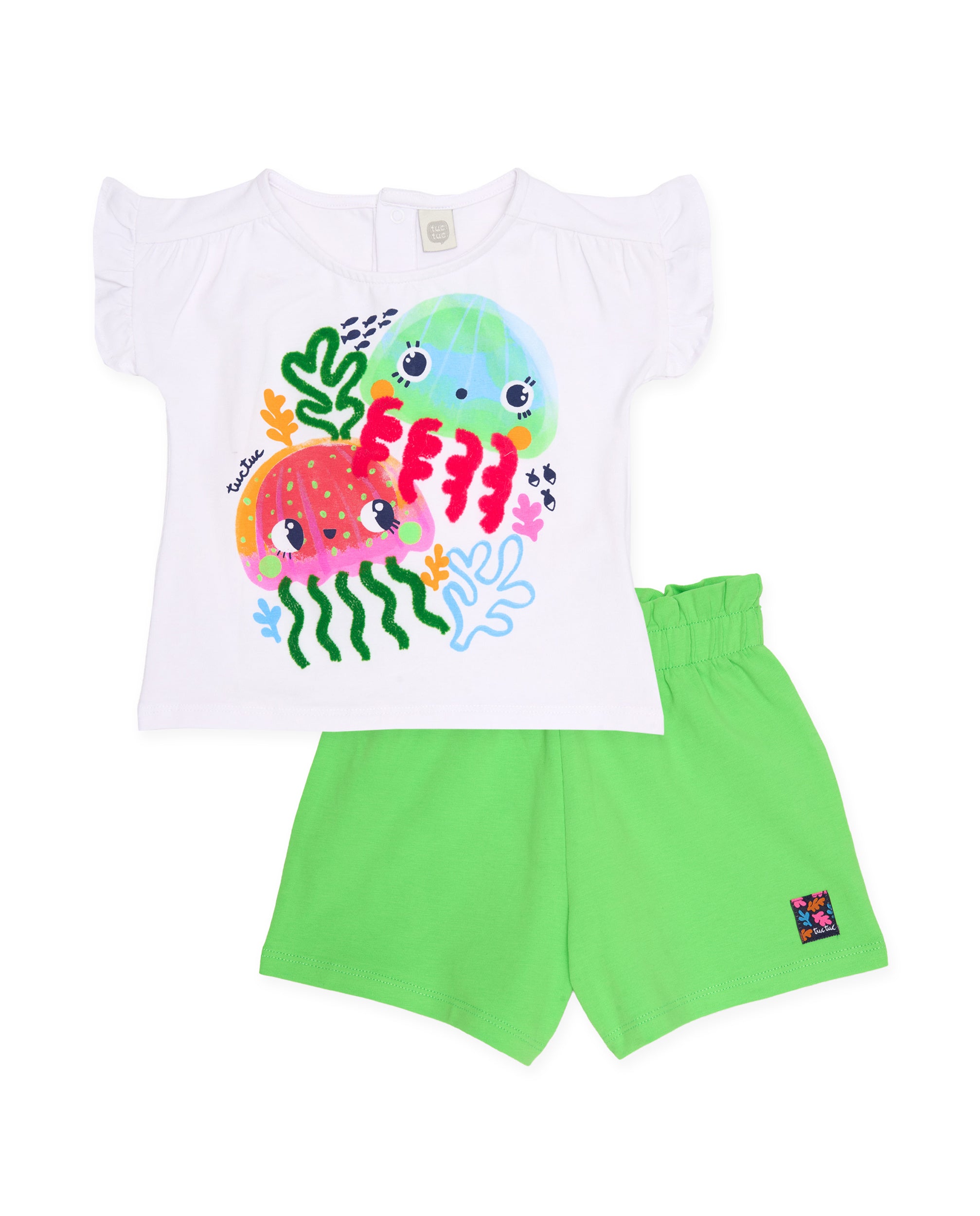 Conjunto de niña de punto con diseño de medusas