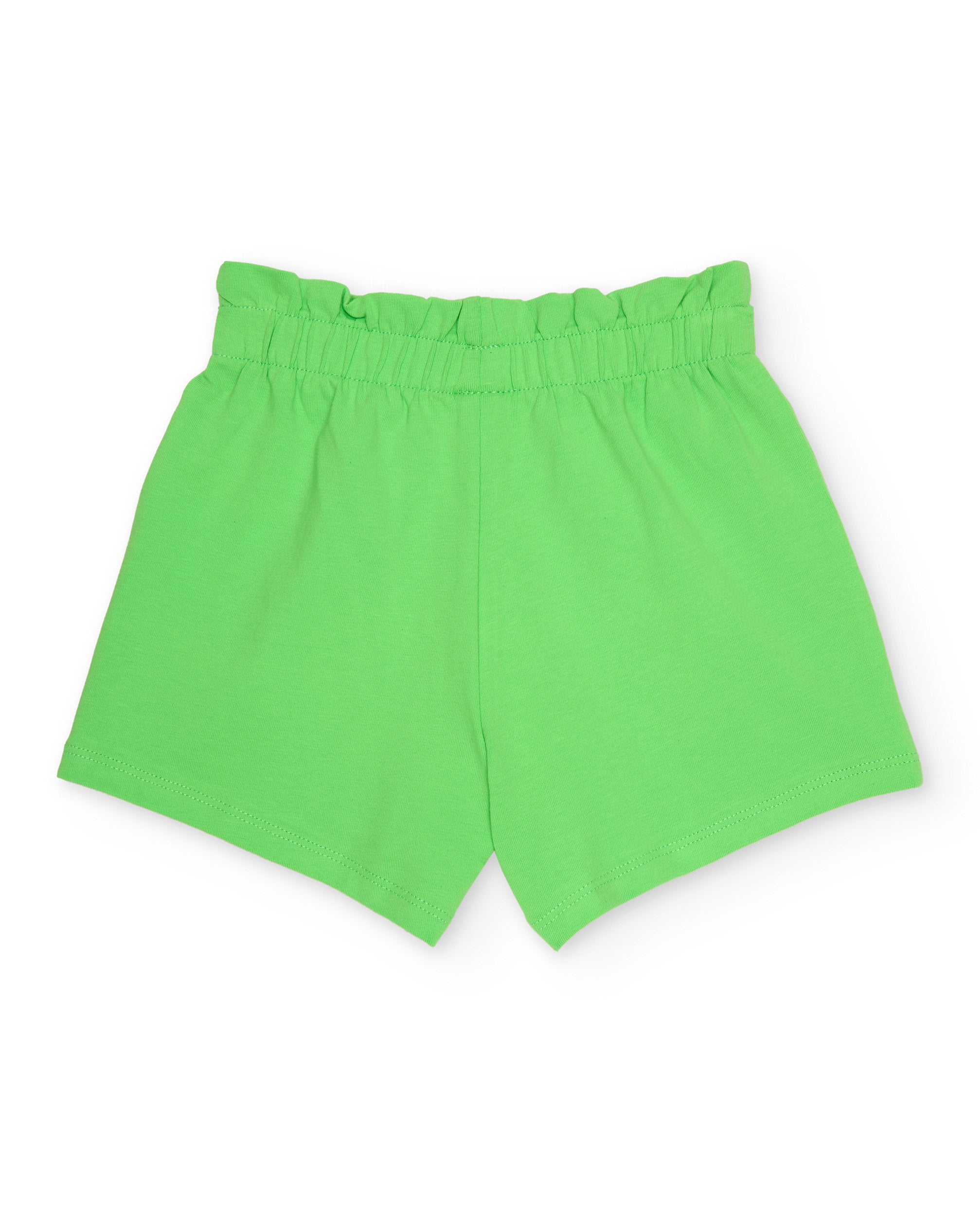 Short de niña de punto y cintura elástica fruncida