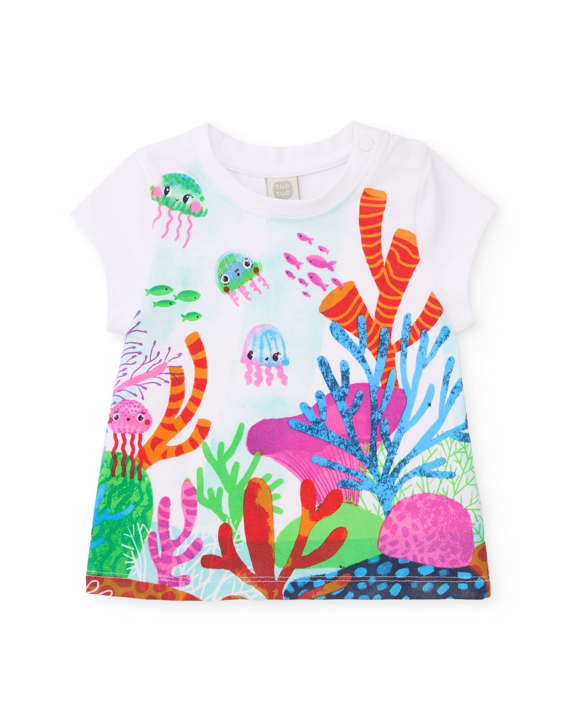 Conjunto de niña de punto con estampado fondo marino