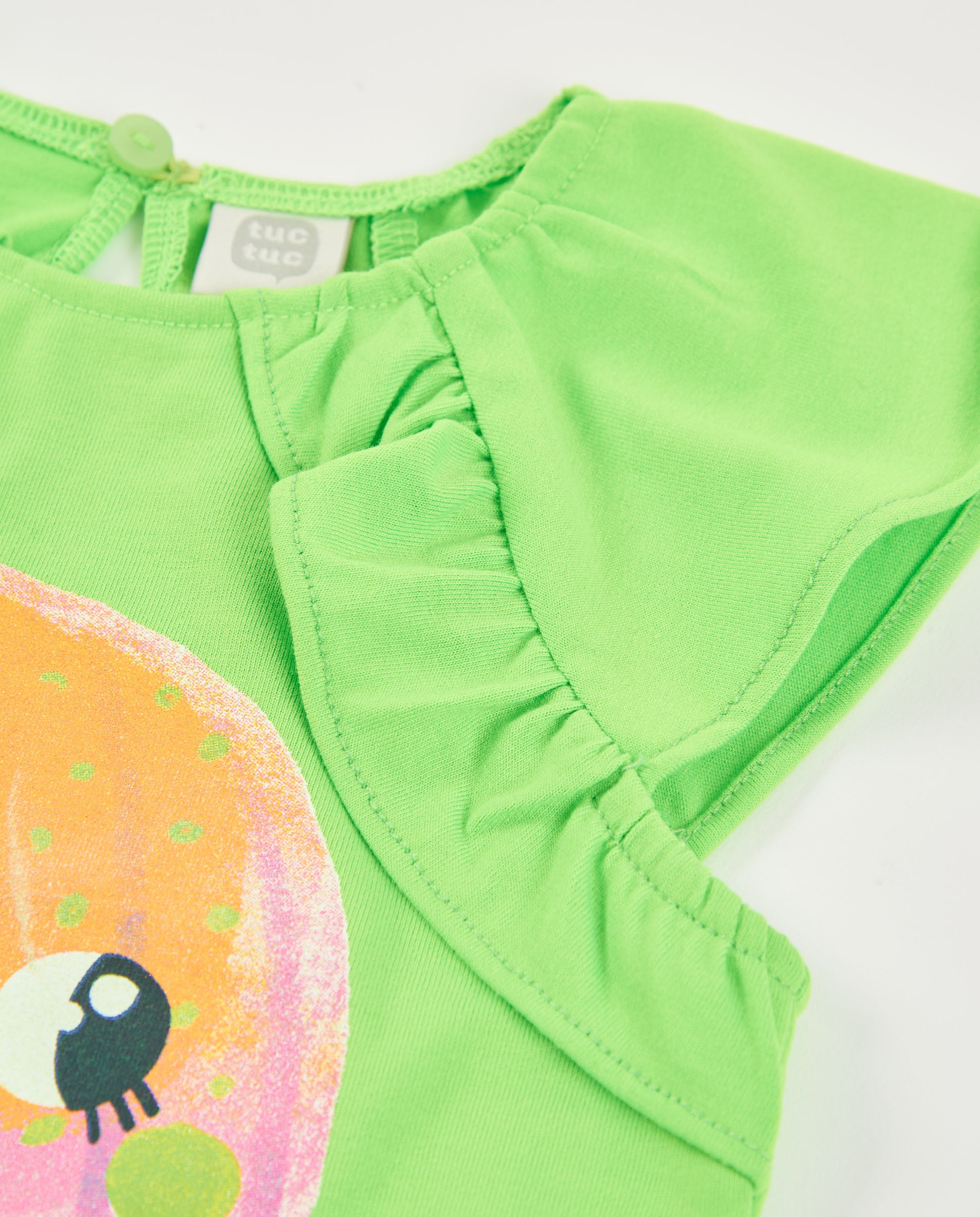 Camiseta de niña de punto con tiras fruncidas