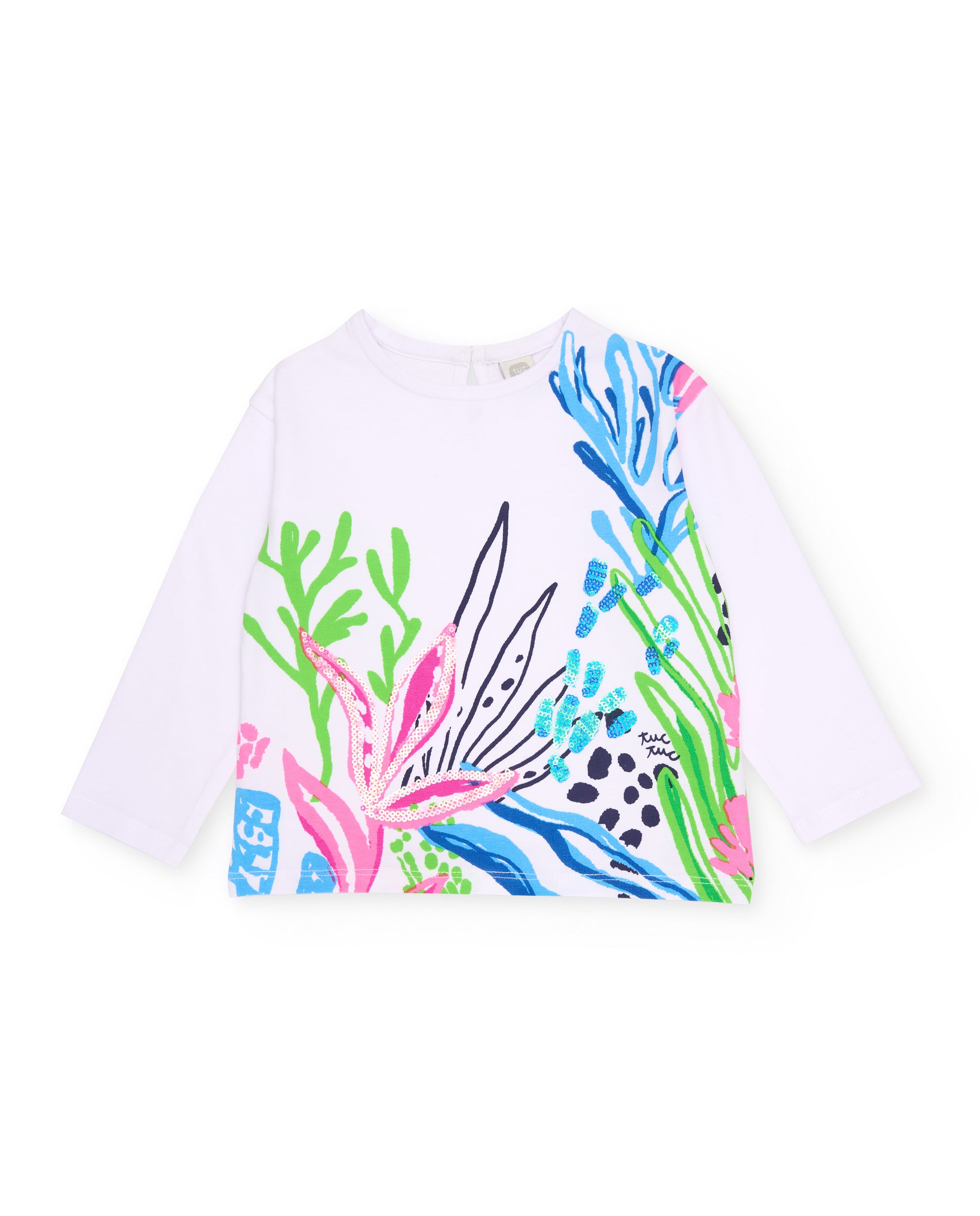 Camiseta de niña de punto con detalles brillantes