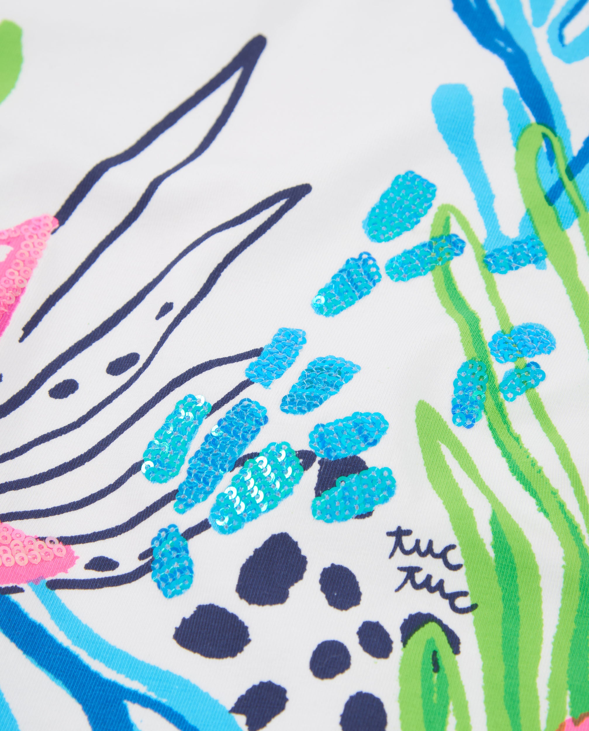 Camiseta de niña de punto con detalles brillantes