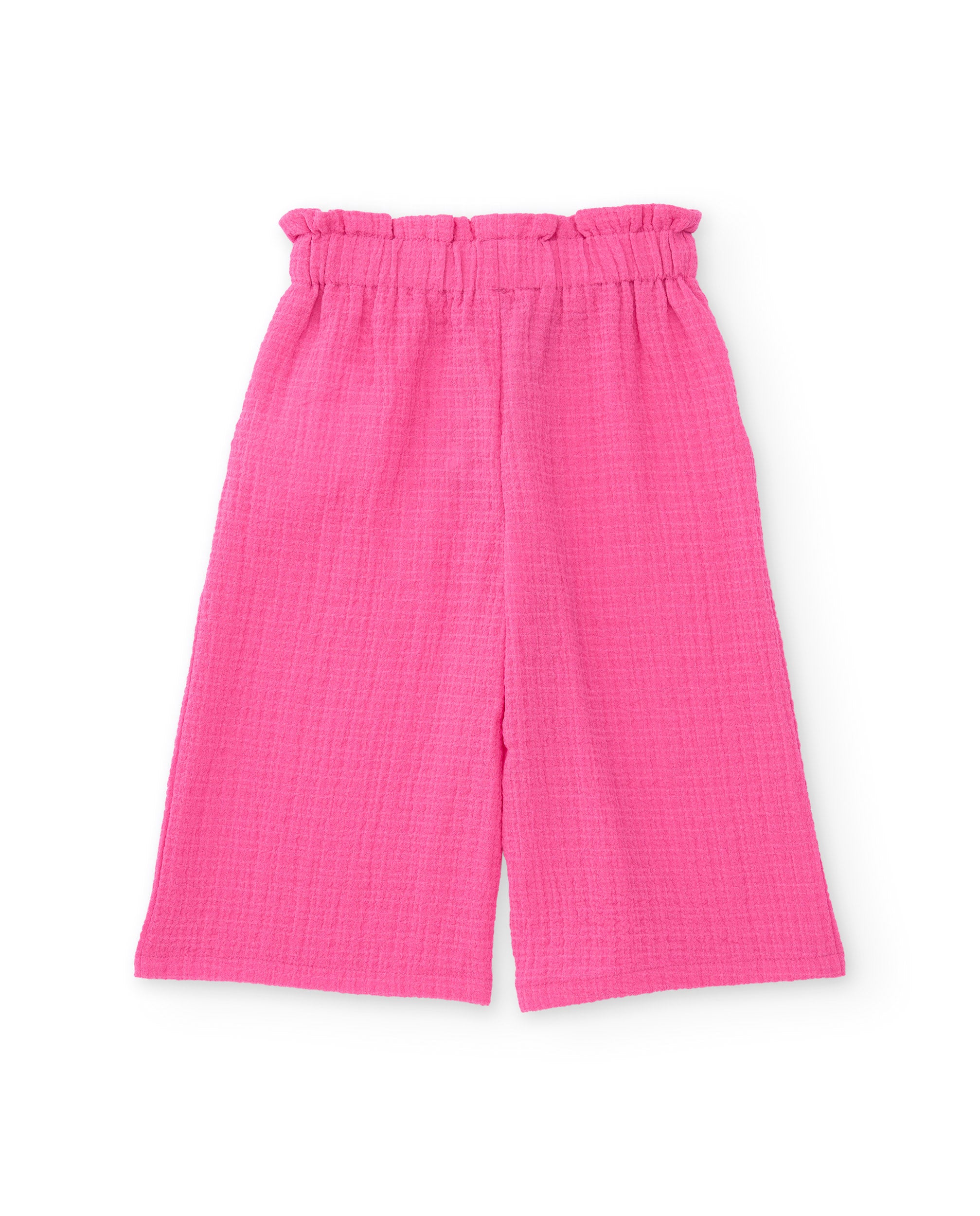 Pantalones de niña de plana con textura gofrada