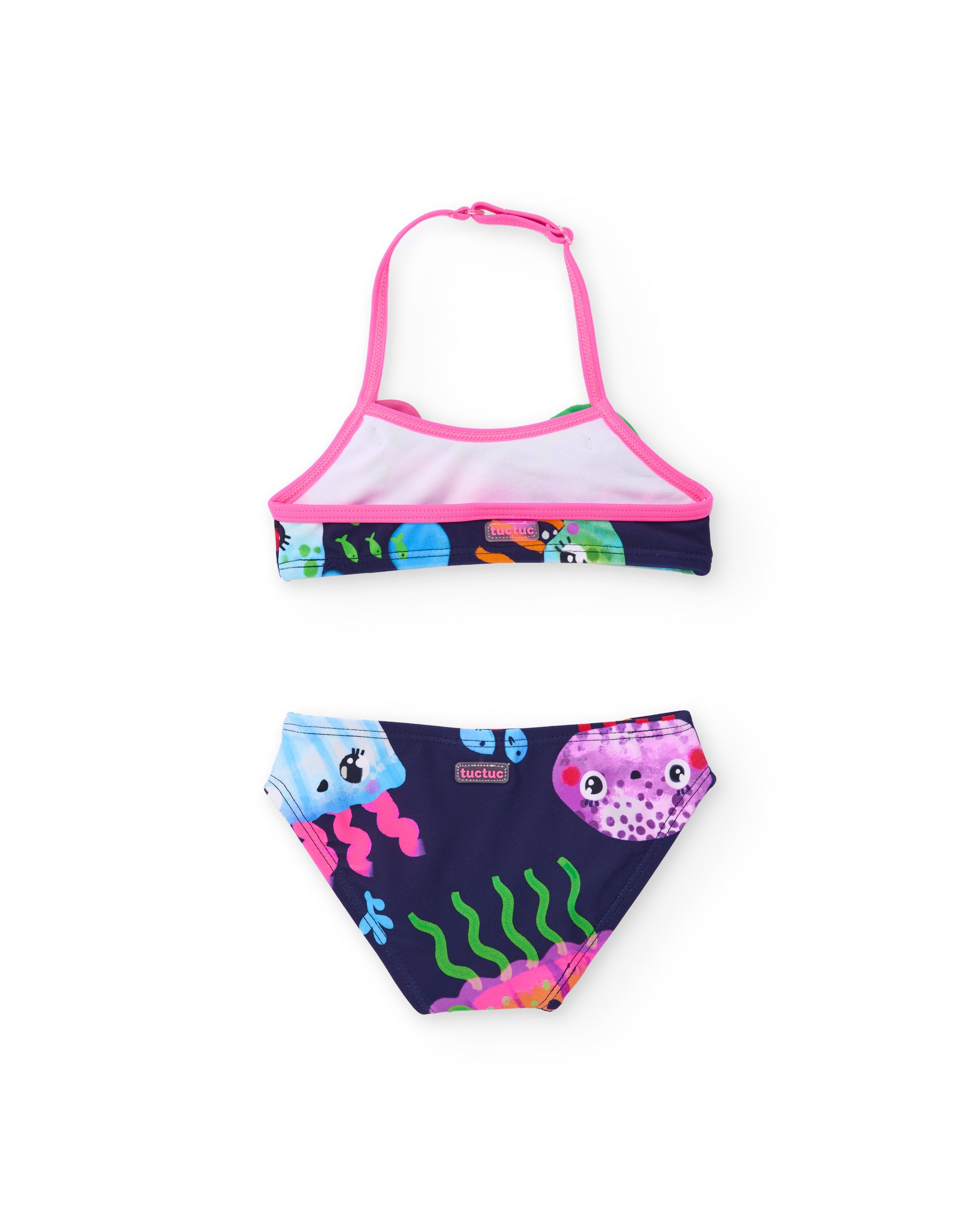 Bikini de niña de punto y flores aplicadas