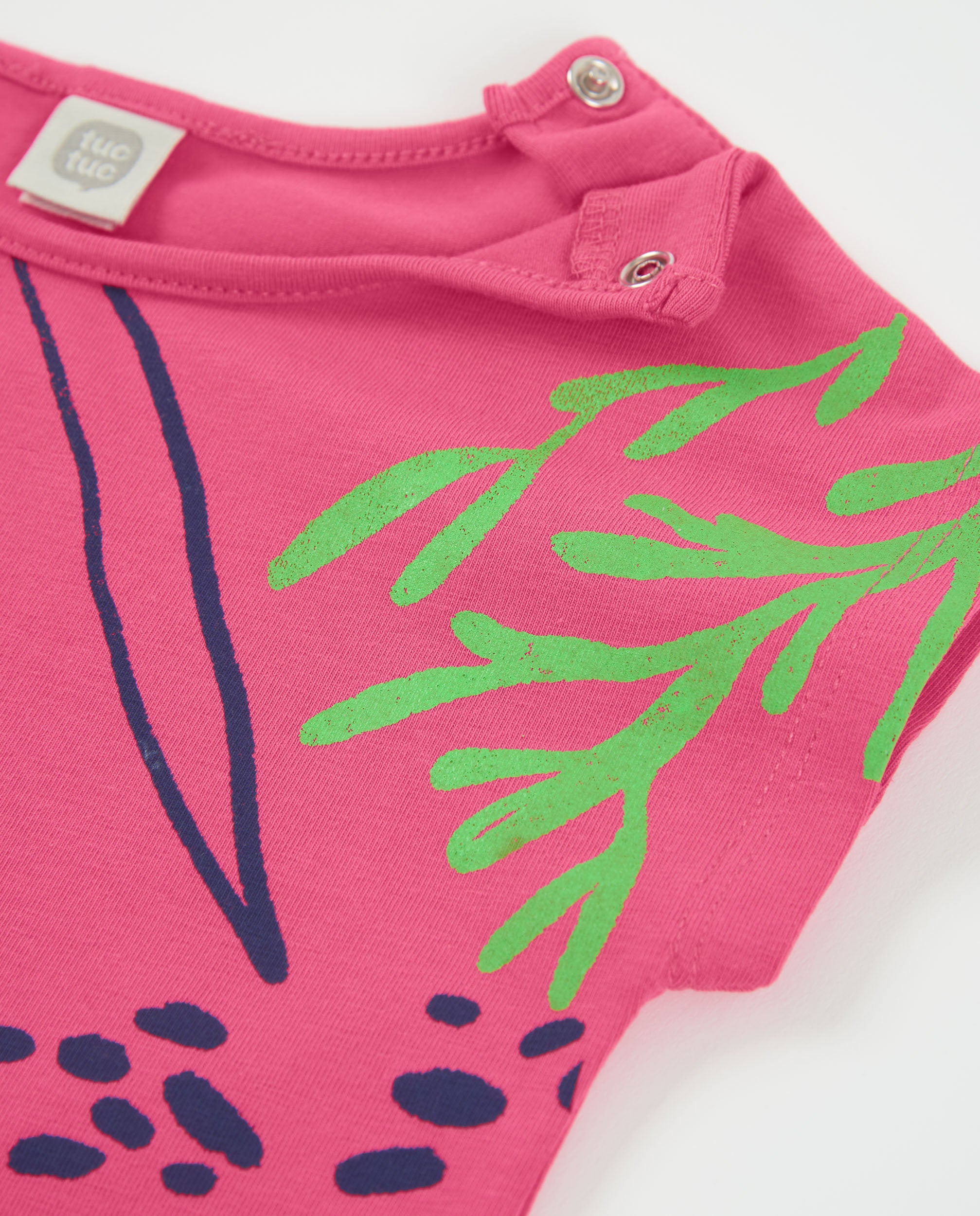 Camiseta de niña de punto con cierre en hombro