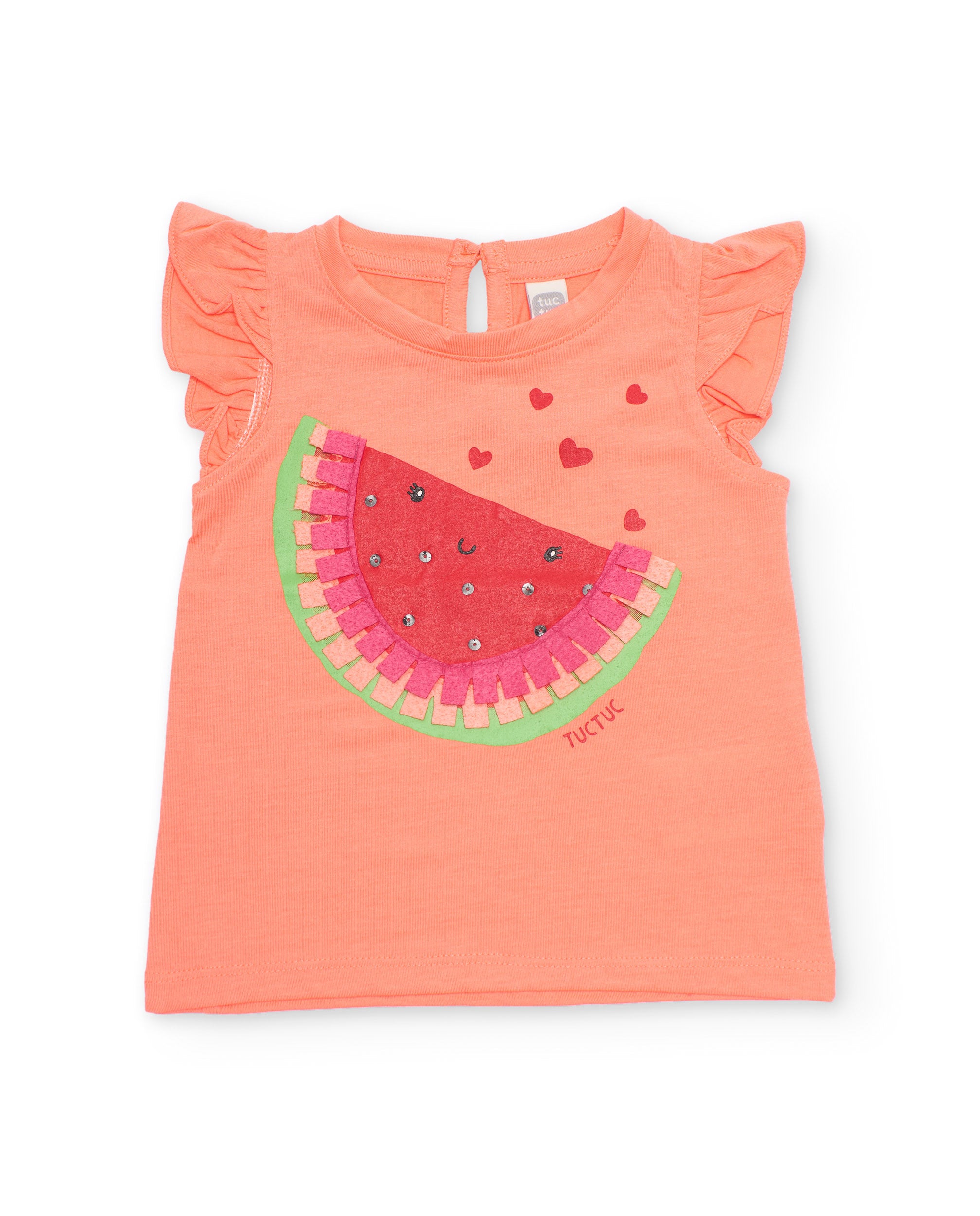 Conjunto de niña de punto con motivo de sandía