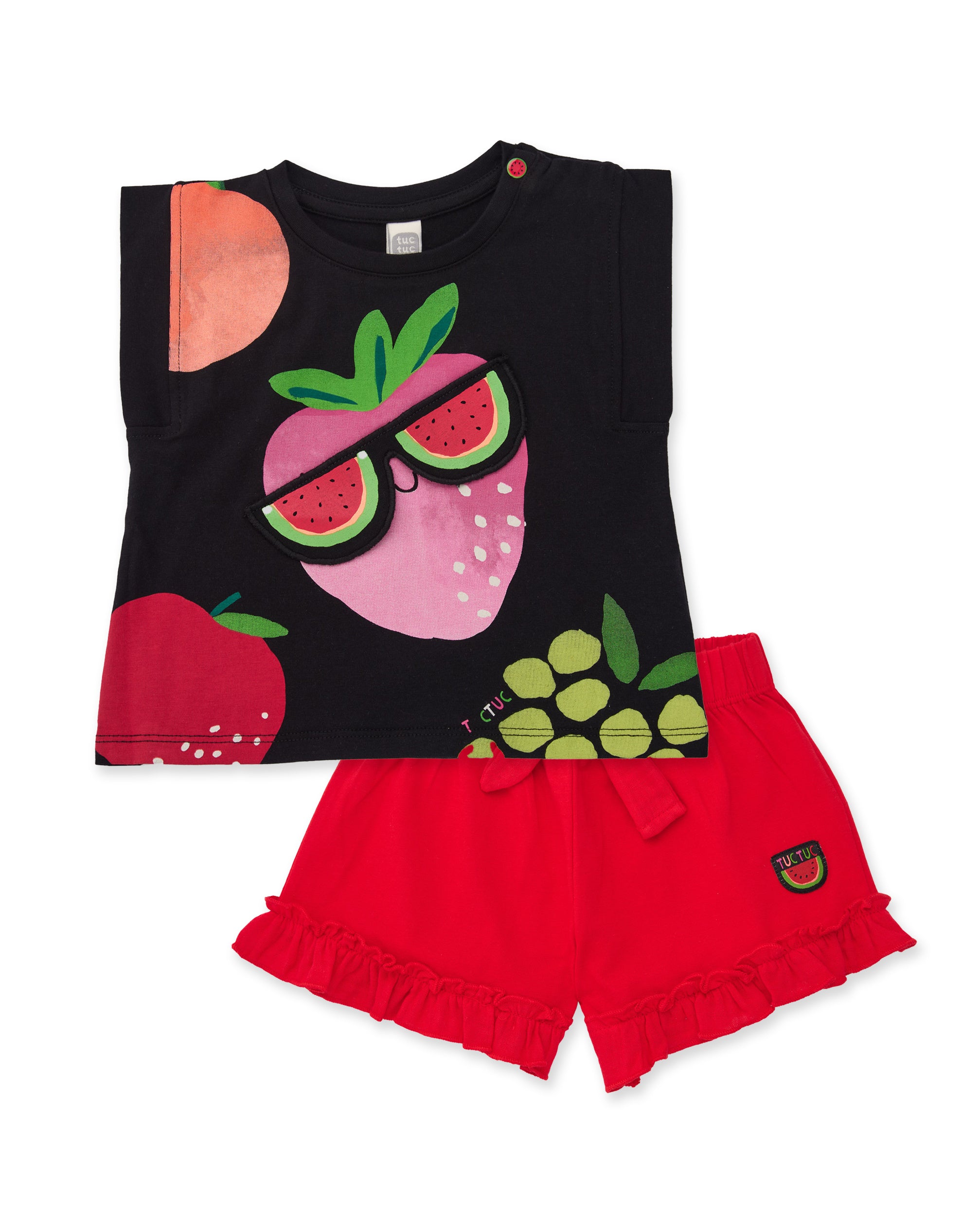 Conjunto de niña de punto con gafas aplicadas
