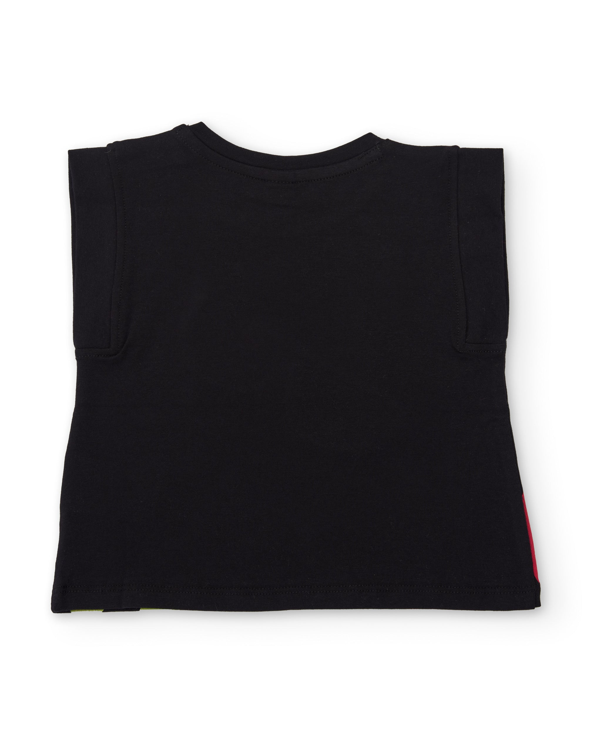 Camiseta de niña de punto y detalle en relieve