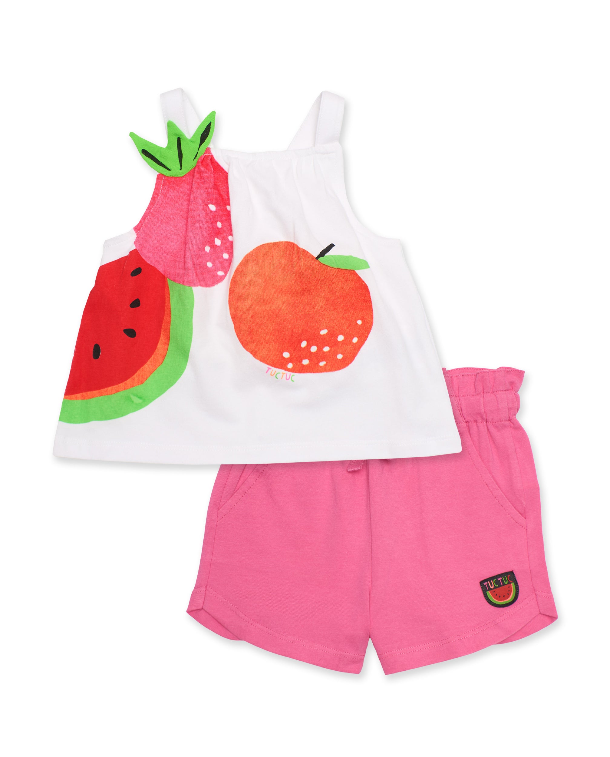 Conjunto de niña de punto y estampado grande