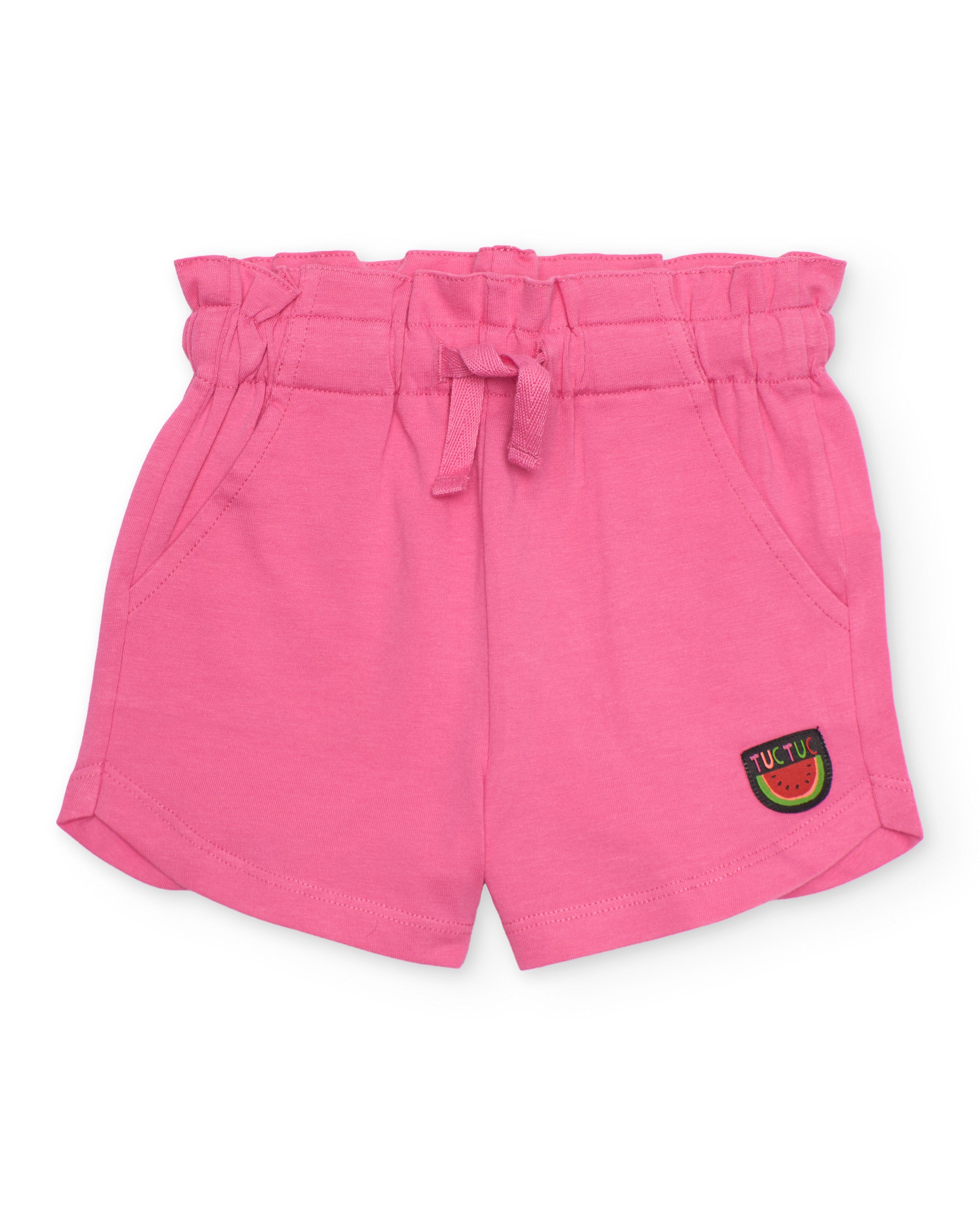 Short de niña de punto con bordado de sandía