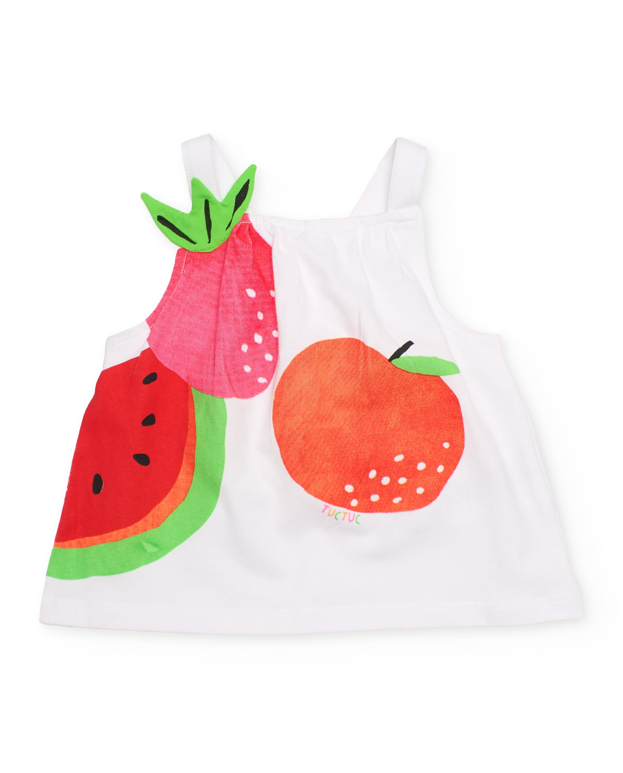 Camiseta de niña de punto con hojitas en relieve