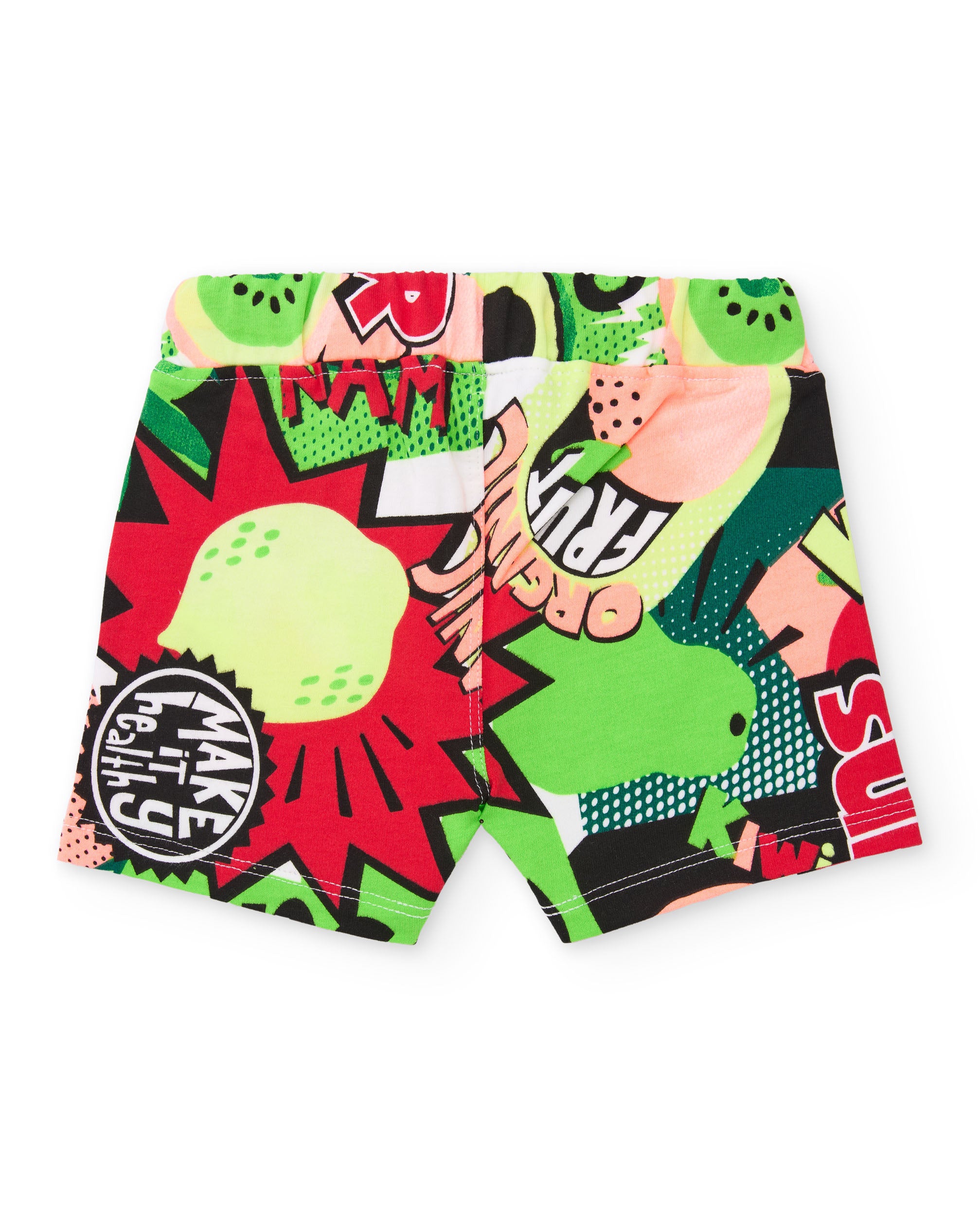 Bermuda de niño de punto con estampado cómic
