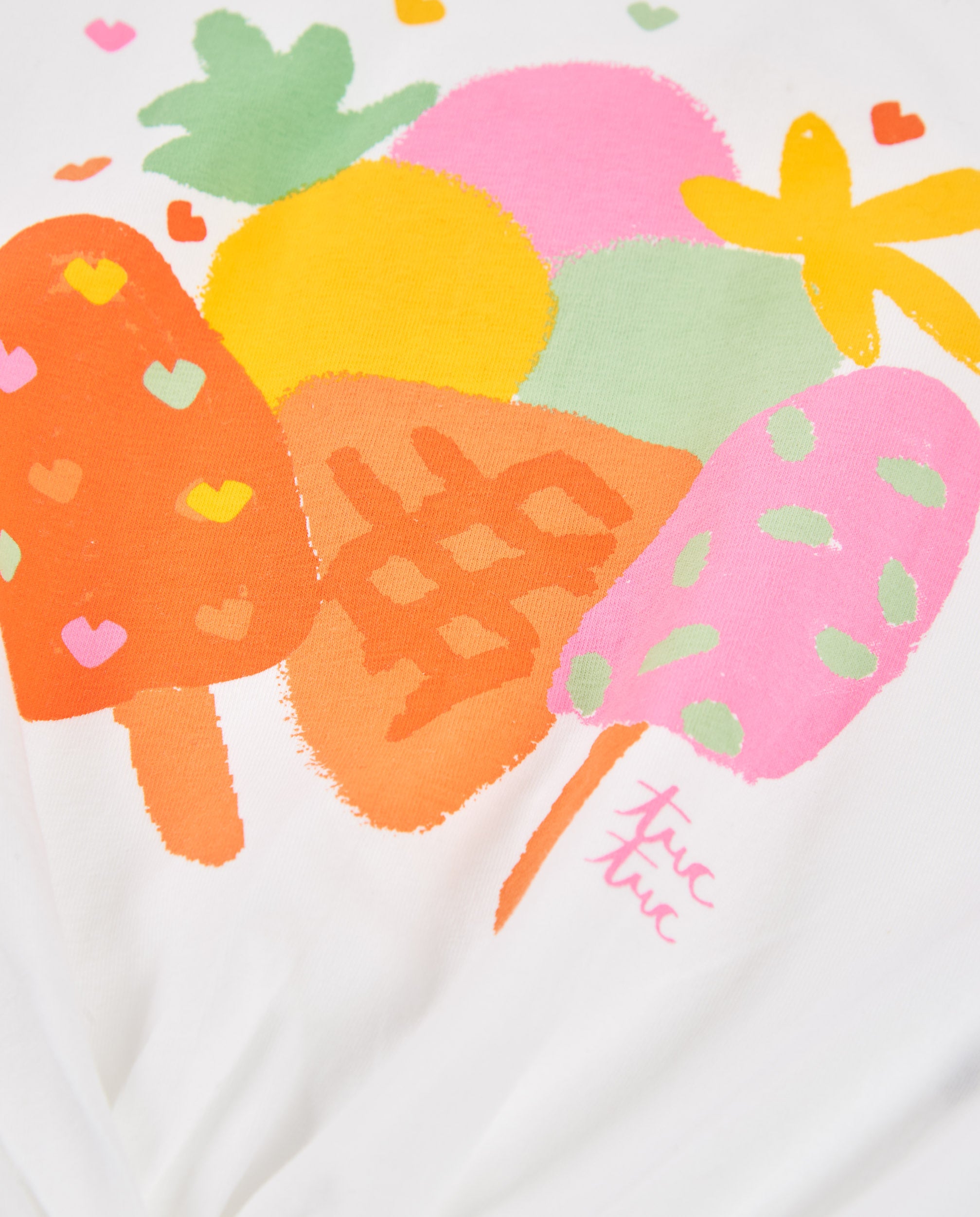 Camiseta de niña de punto con nudo frontal