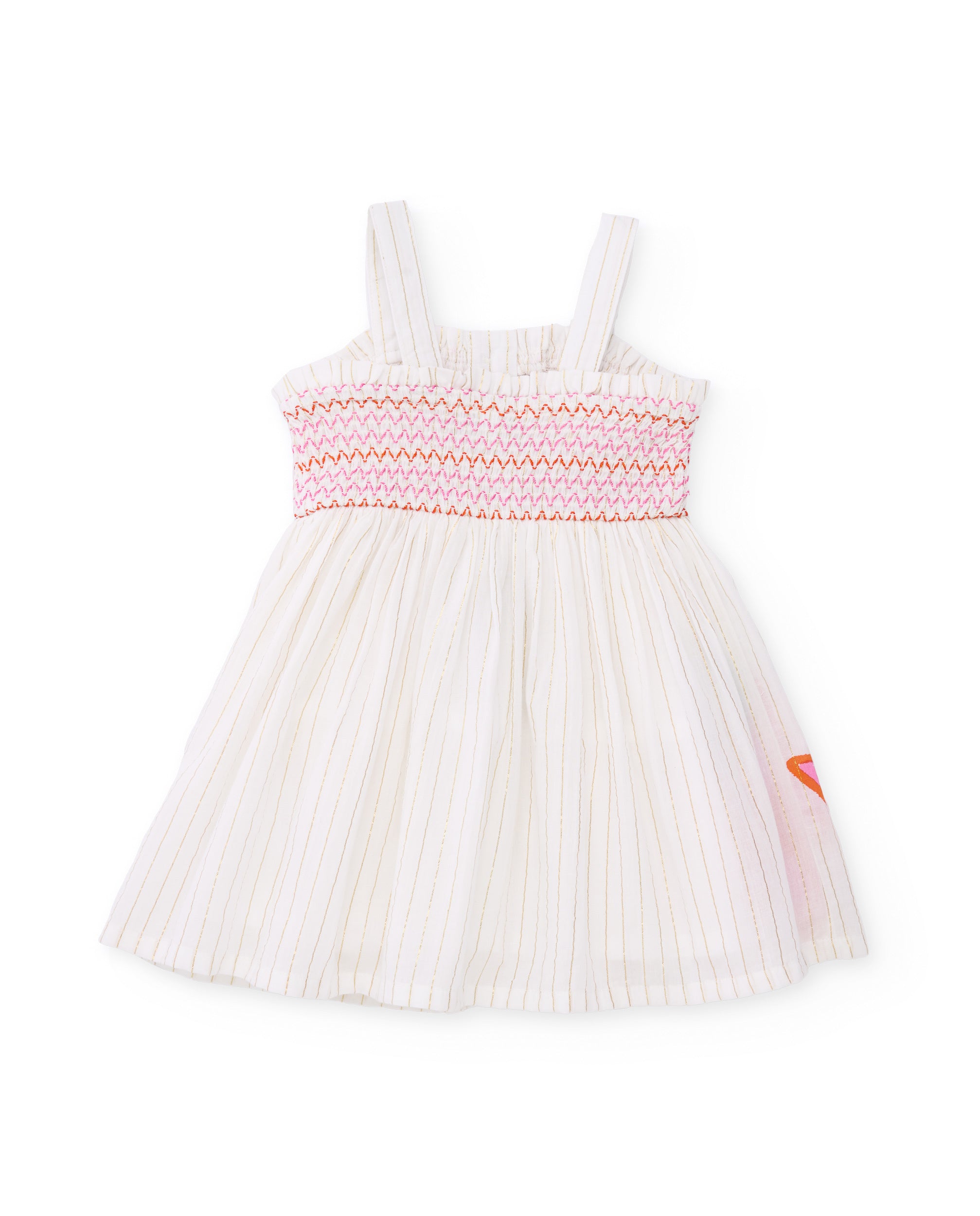 Vestido de niña de plana y panel nido de abeja