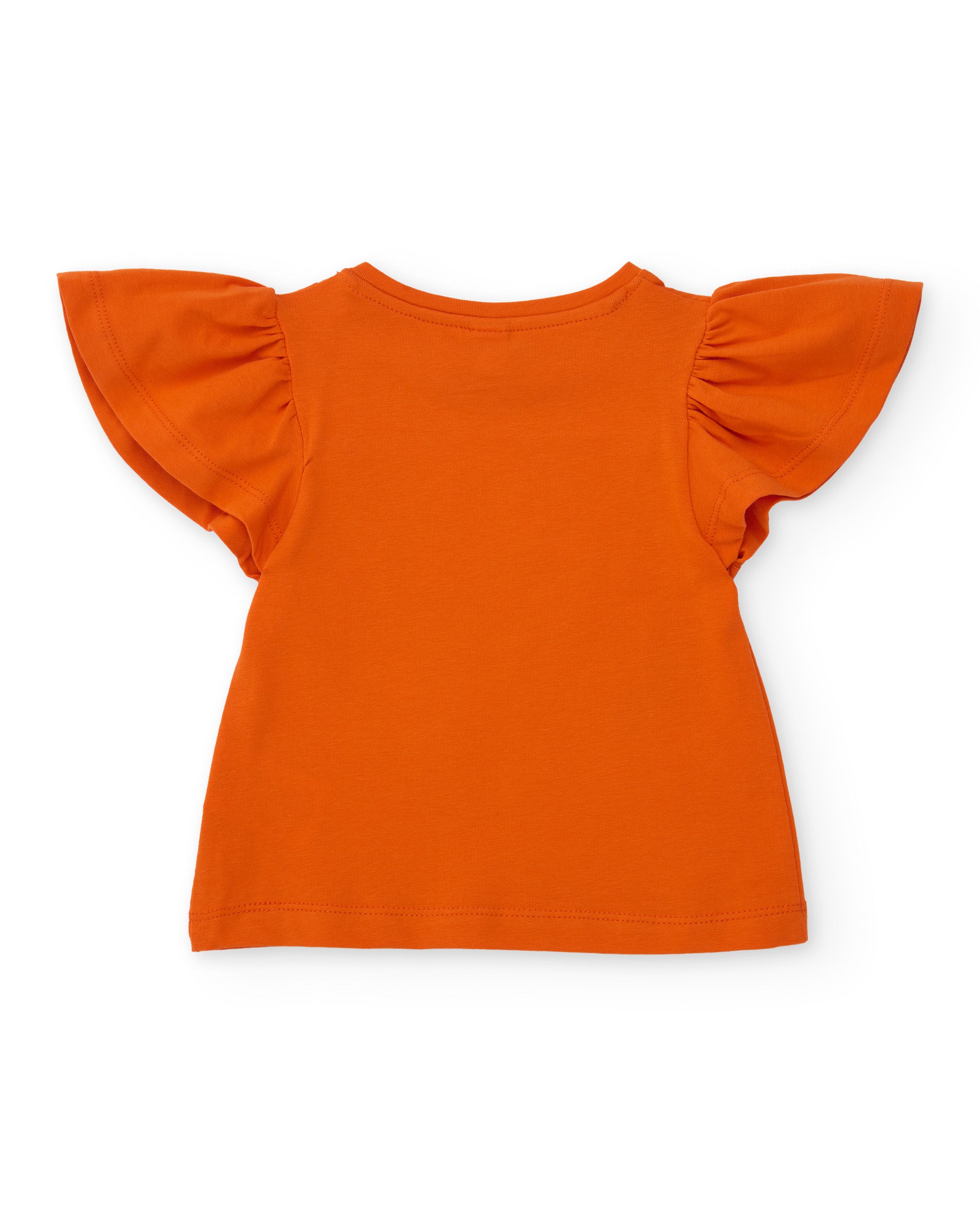 Camiseta de niña de punto y mangas con volante
