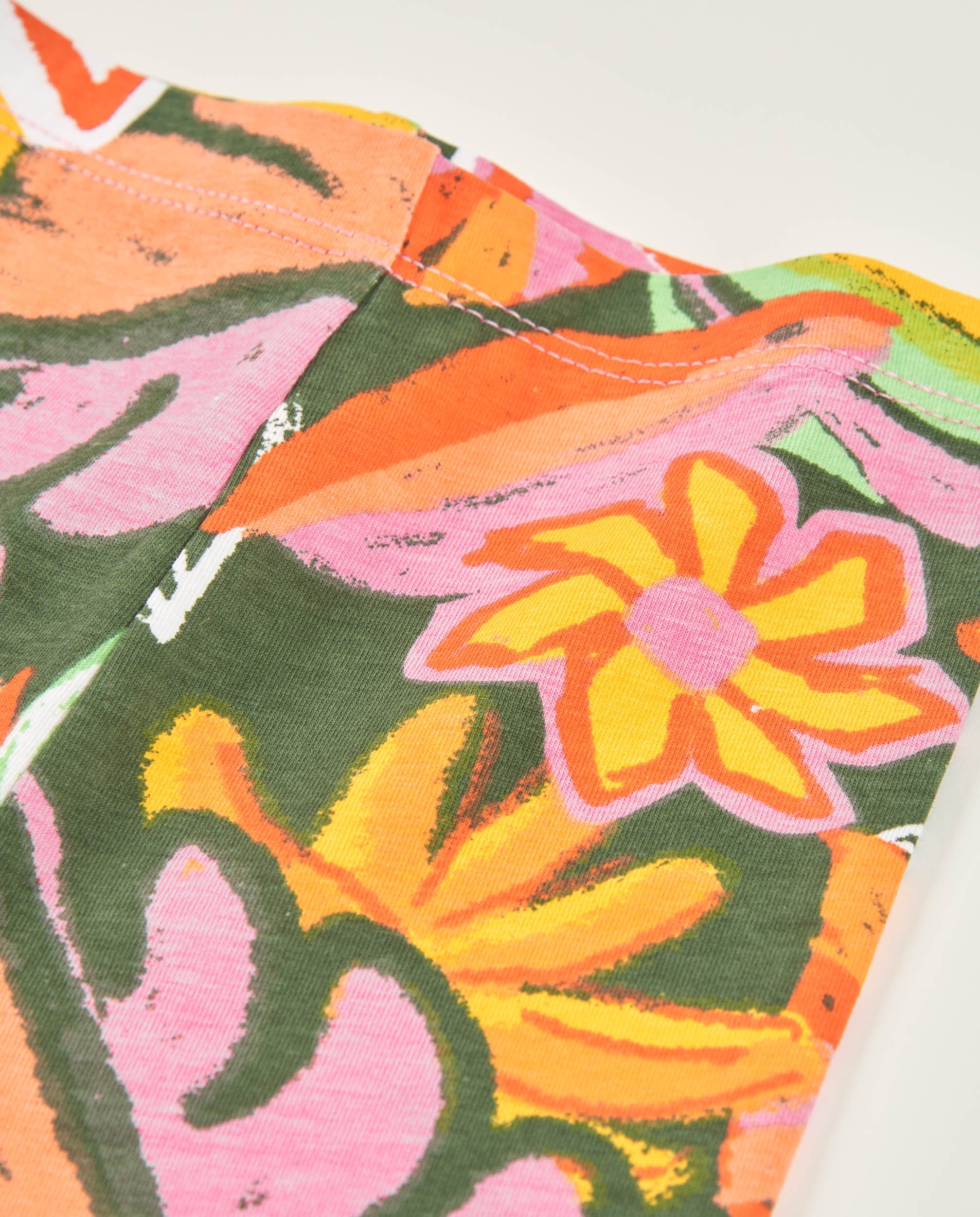 Leggings de niña de punto con diseño floral de gran formato