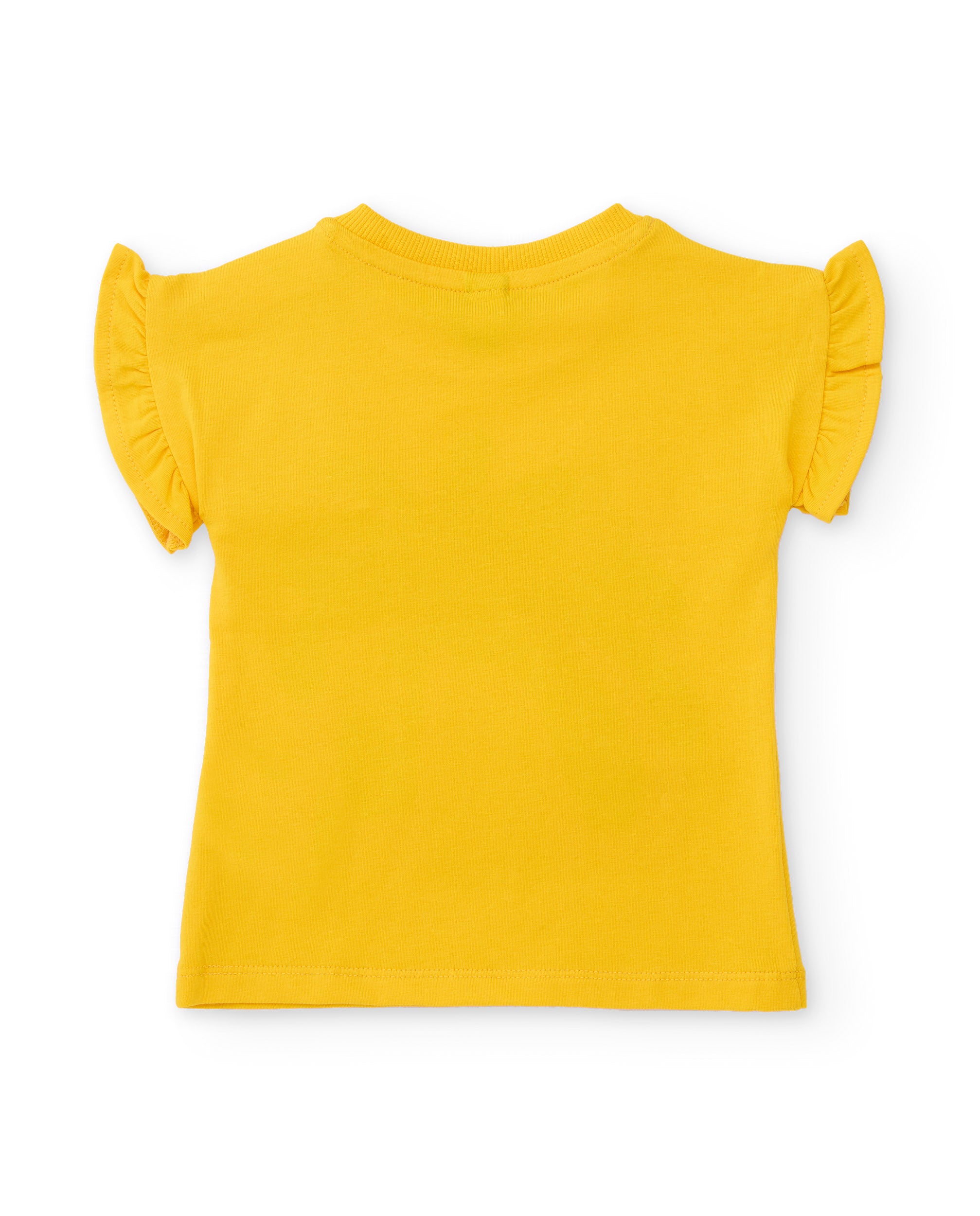 Camiseta de niña de punto y detalles en relieve