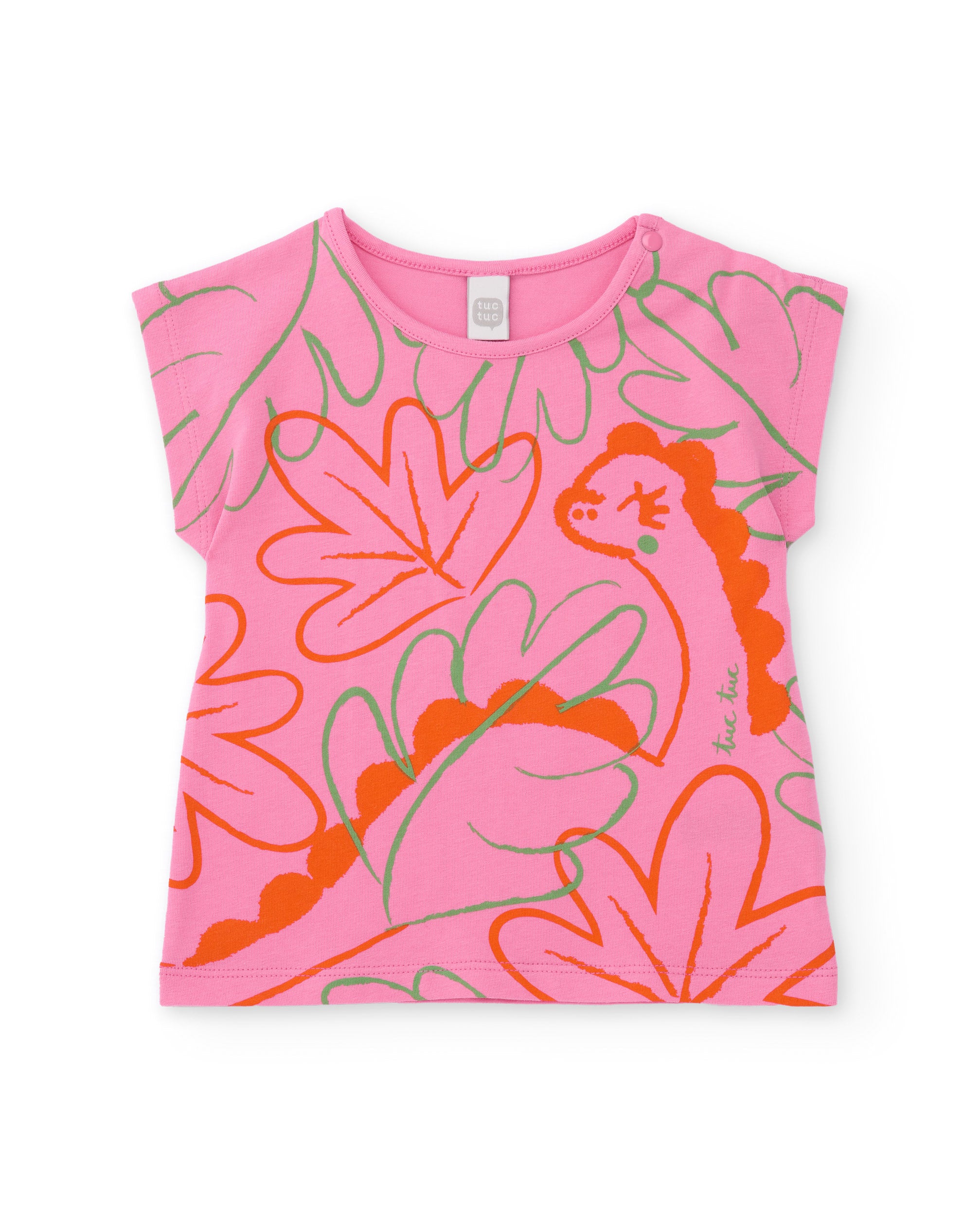 Camiseta de niña de punto con dinosaurio decorativo