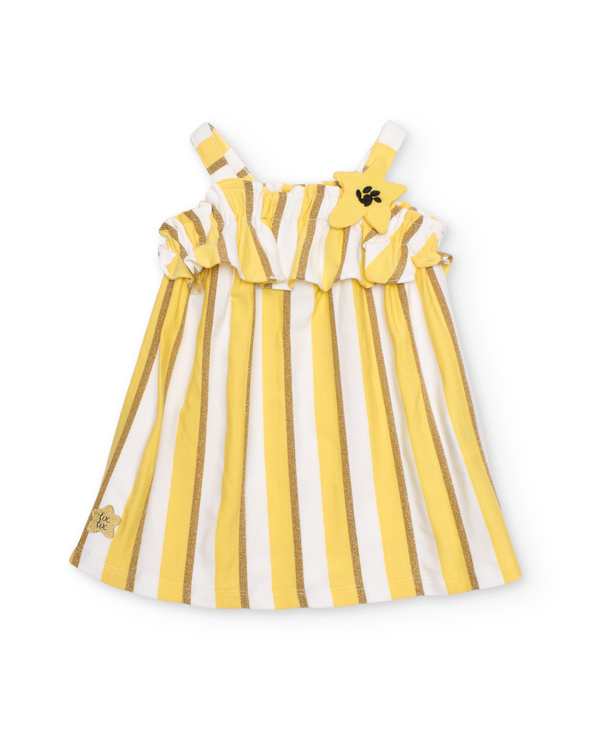 Vestido de niña de punto con aplique floral