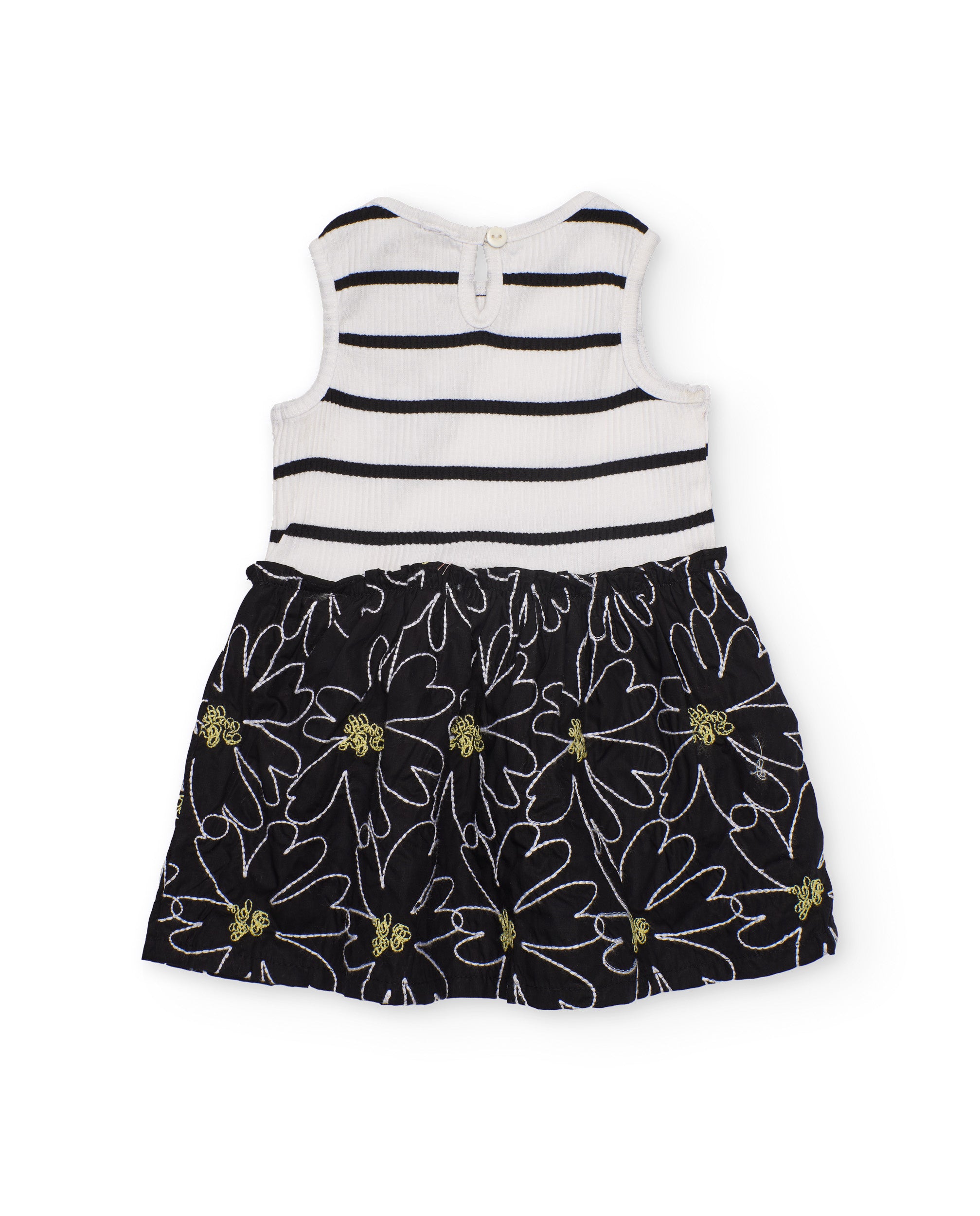 Vestido de niña de punto y diseño a rayas