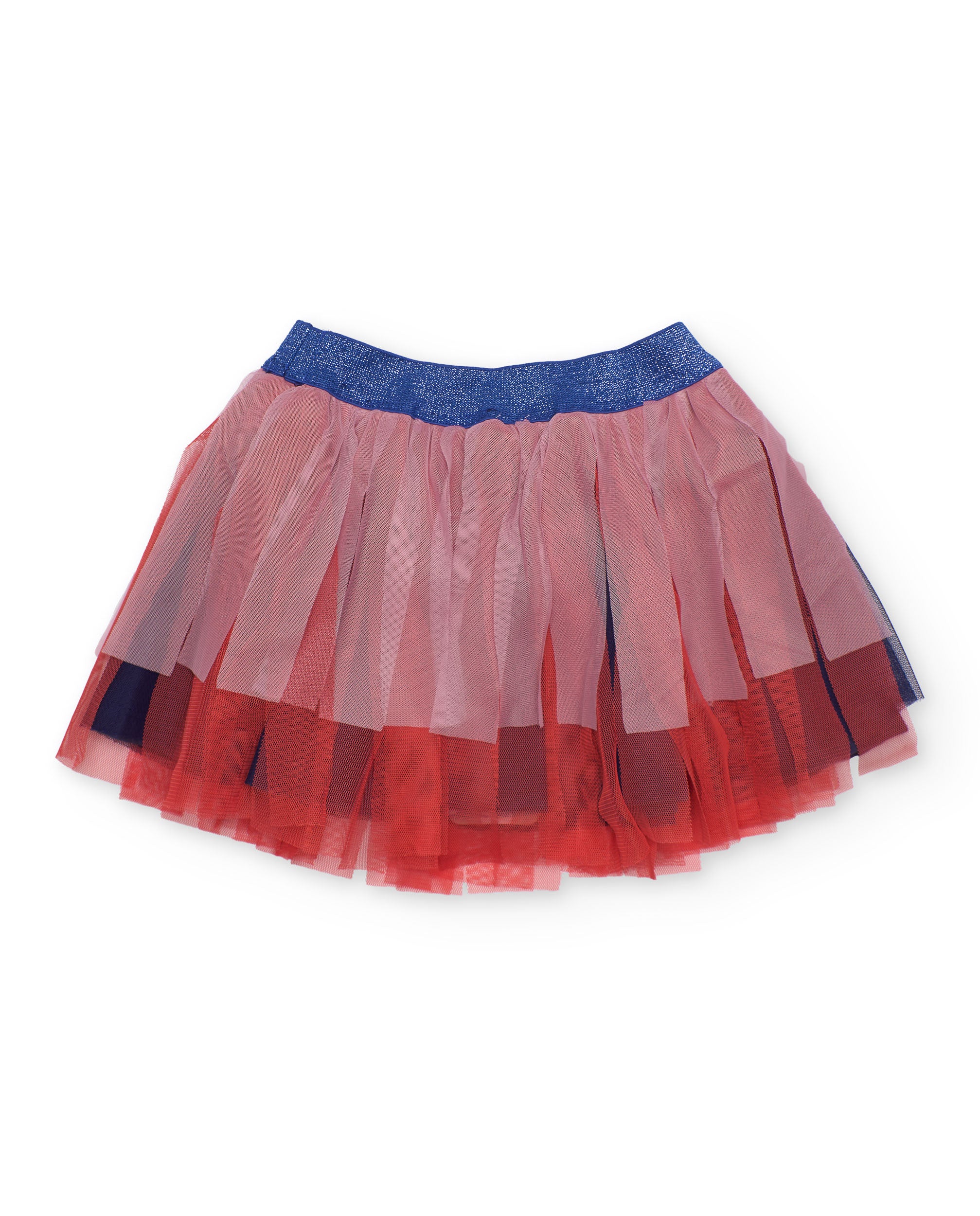 Falda de niña de plana y capas de tul