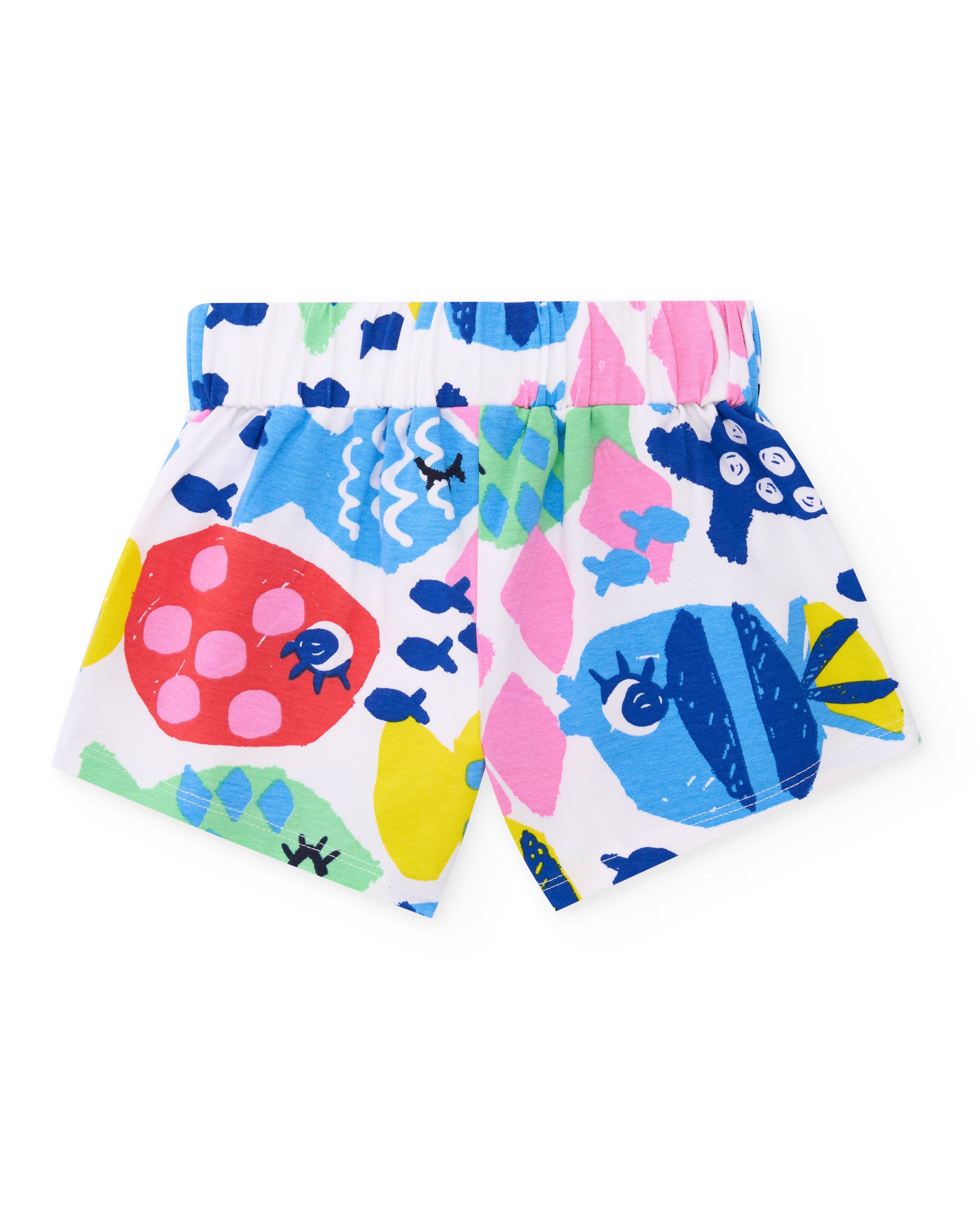 Pantalones de niña de punto y estampado de peces