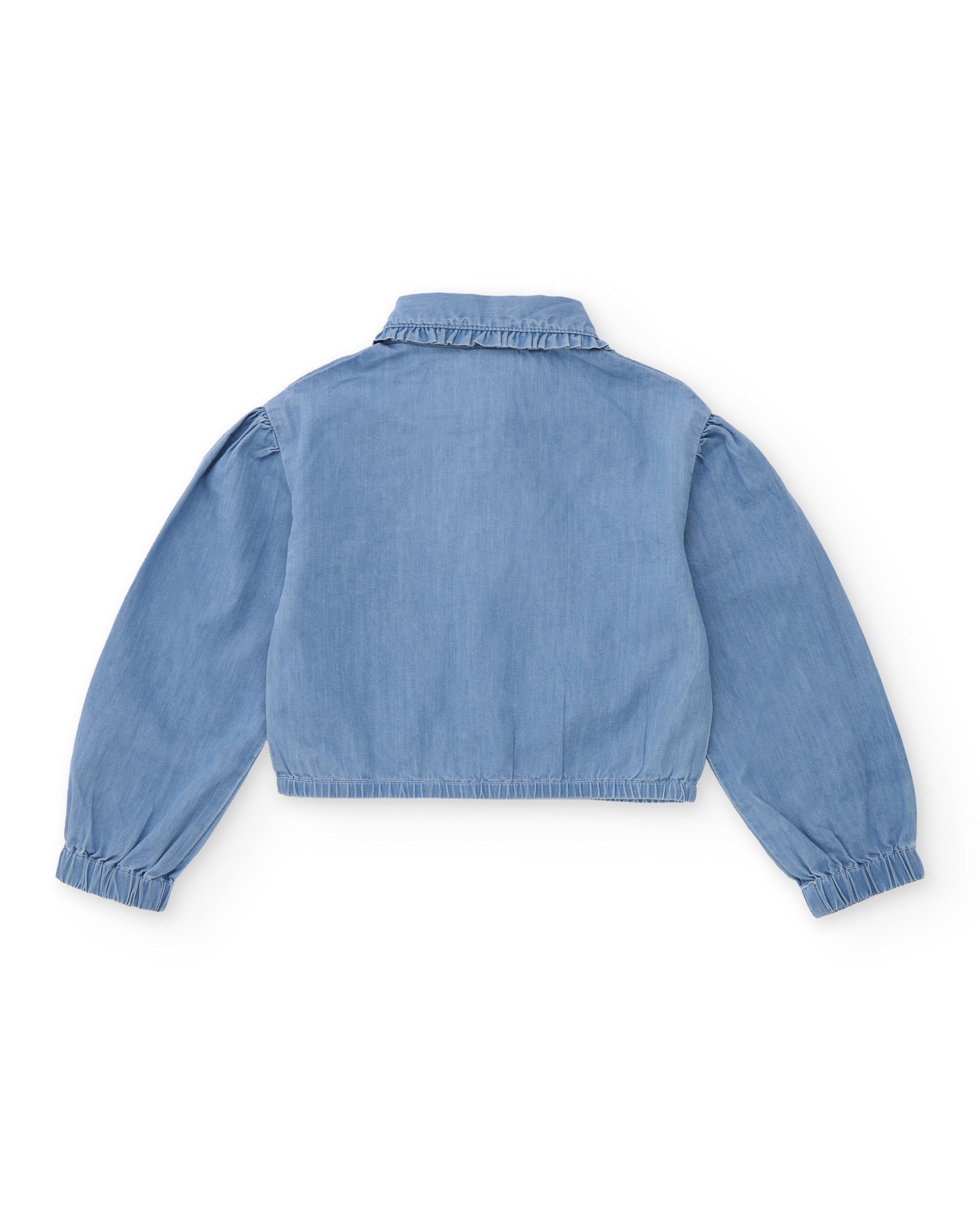 Camisa de niña de plana y denim ligero
