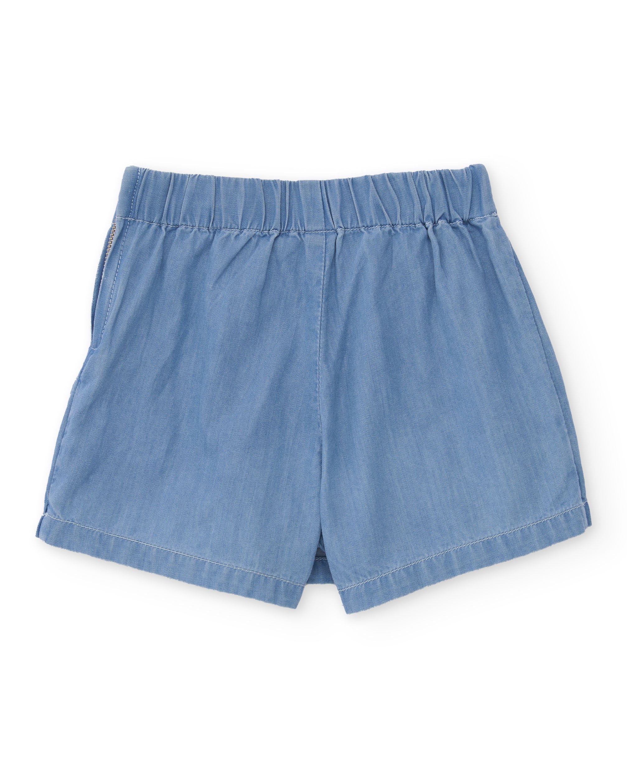 Falda pantalón de niña de plana y denim ligero